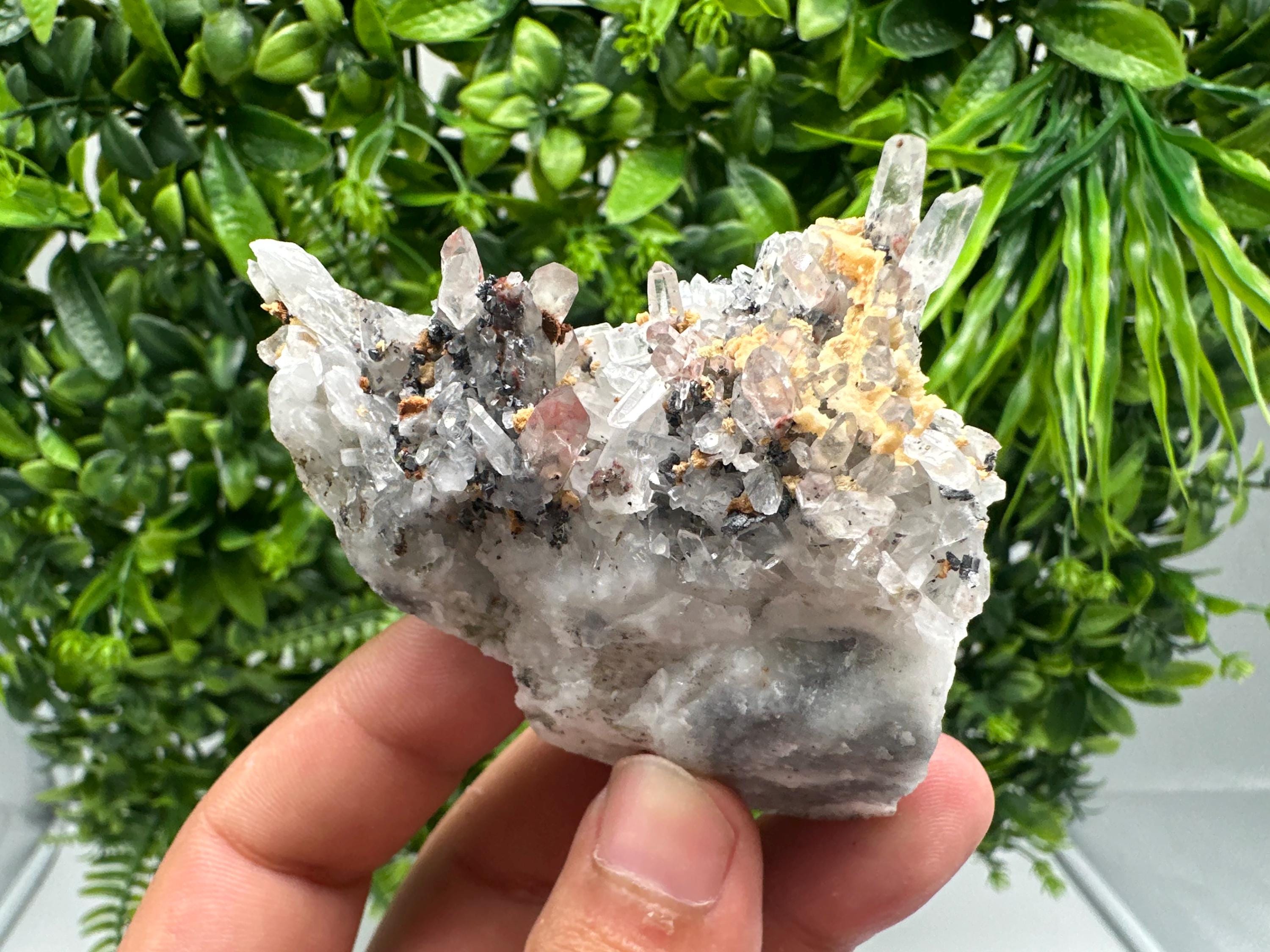 Stunning Quartz whit Sphalerite,Hematite,Iron oxide from 9th September mine,natural,collectible mineral specimen,home decor stone,gift,cryst
