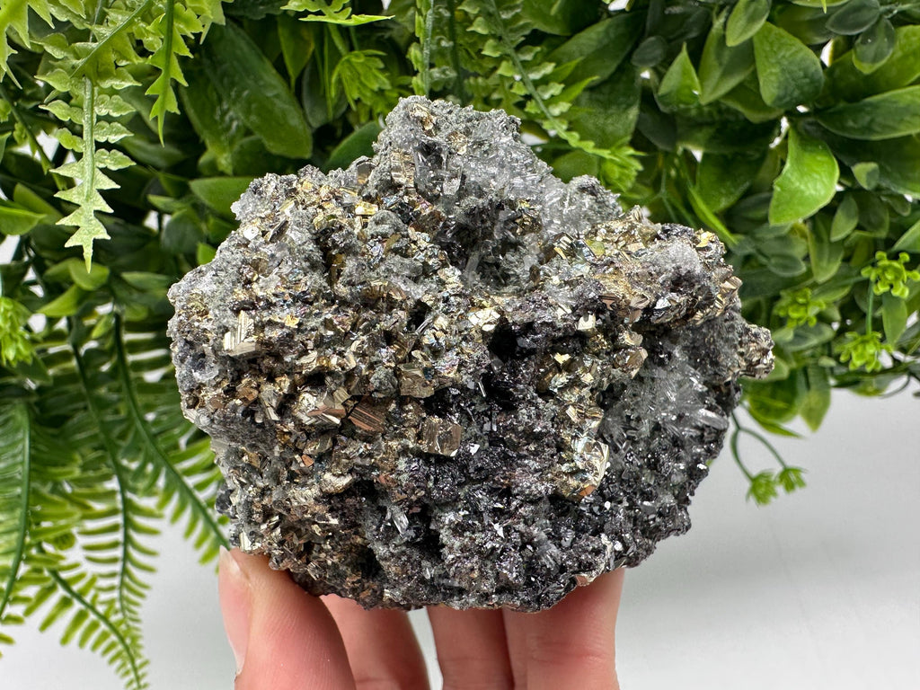 Pyrite on Green Quartz: Rare Mineral Specimen, Borieva Mine