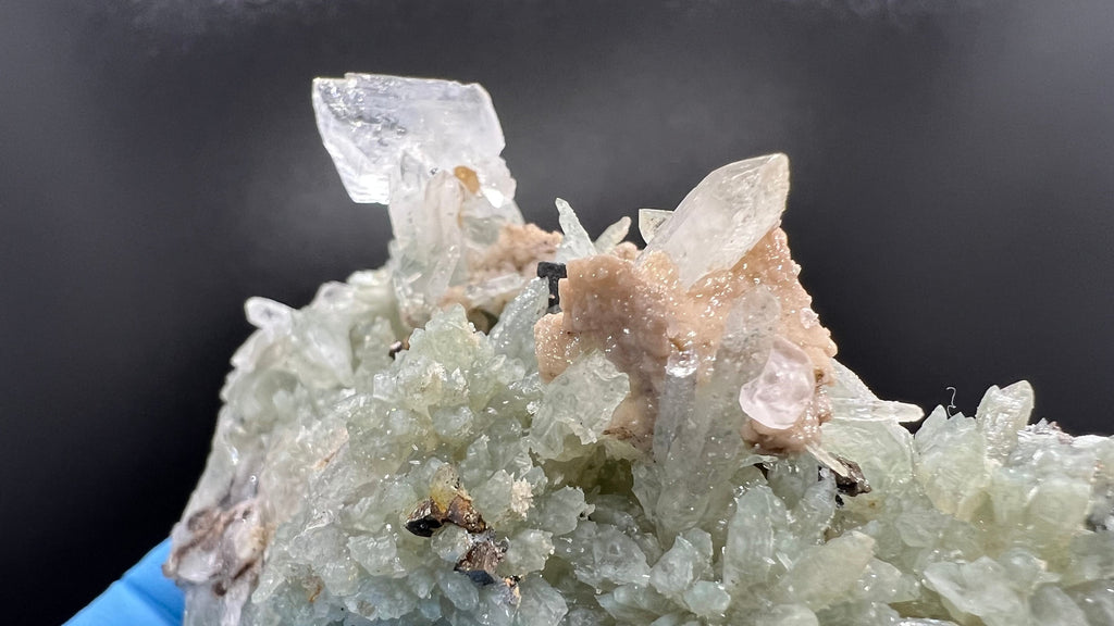 Green Quartz with Chlorite and Calcite: Natural Minerals Souvenir