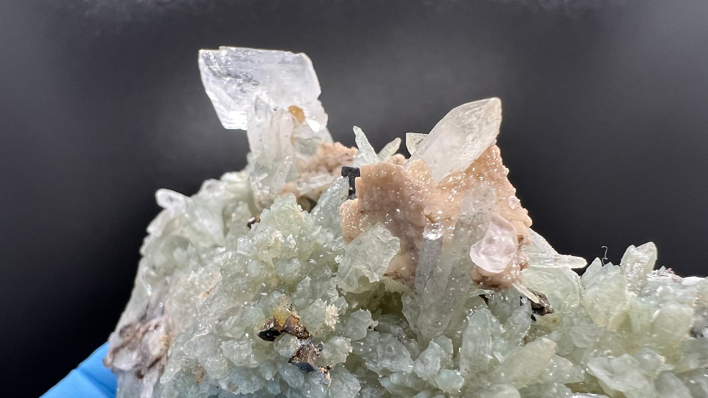 Green Quartz with Chlorite and Calcite: Natural Minerals Souvenir