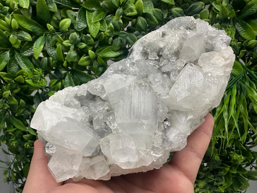 Transparent Apophyllite on Chalcedony, Natural Crystal Mineral Specimen