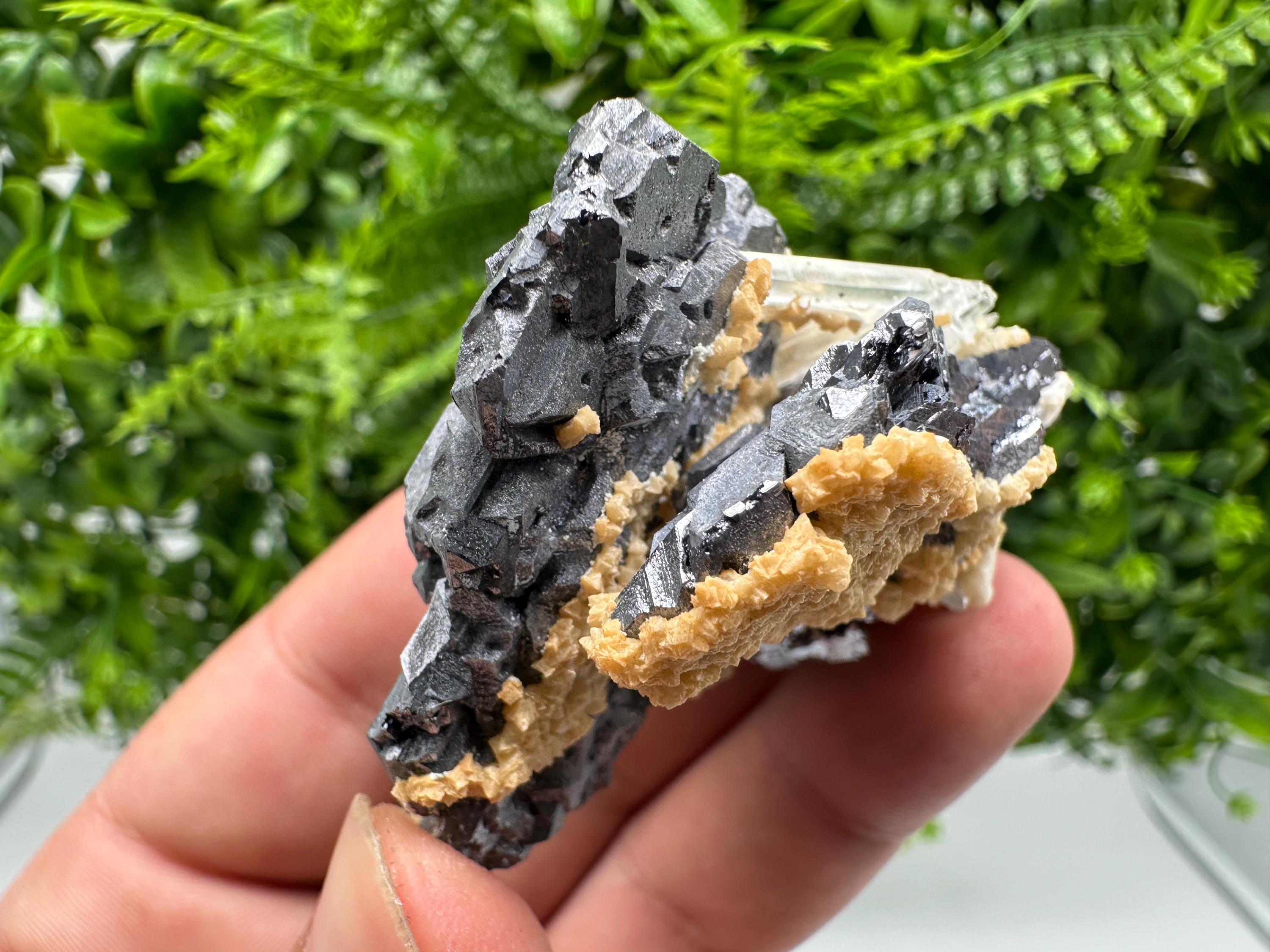 Amazing Galena spinel law on Quartz whit Siderite,from Krushev dol mine,Bulgaria,natural,collection mineral specimen,home decor crystal,souv
