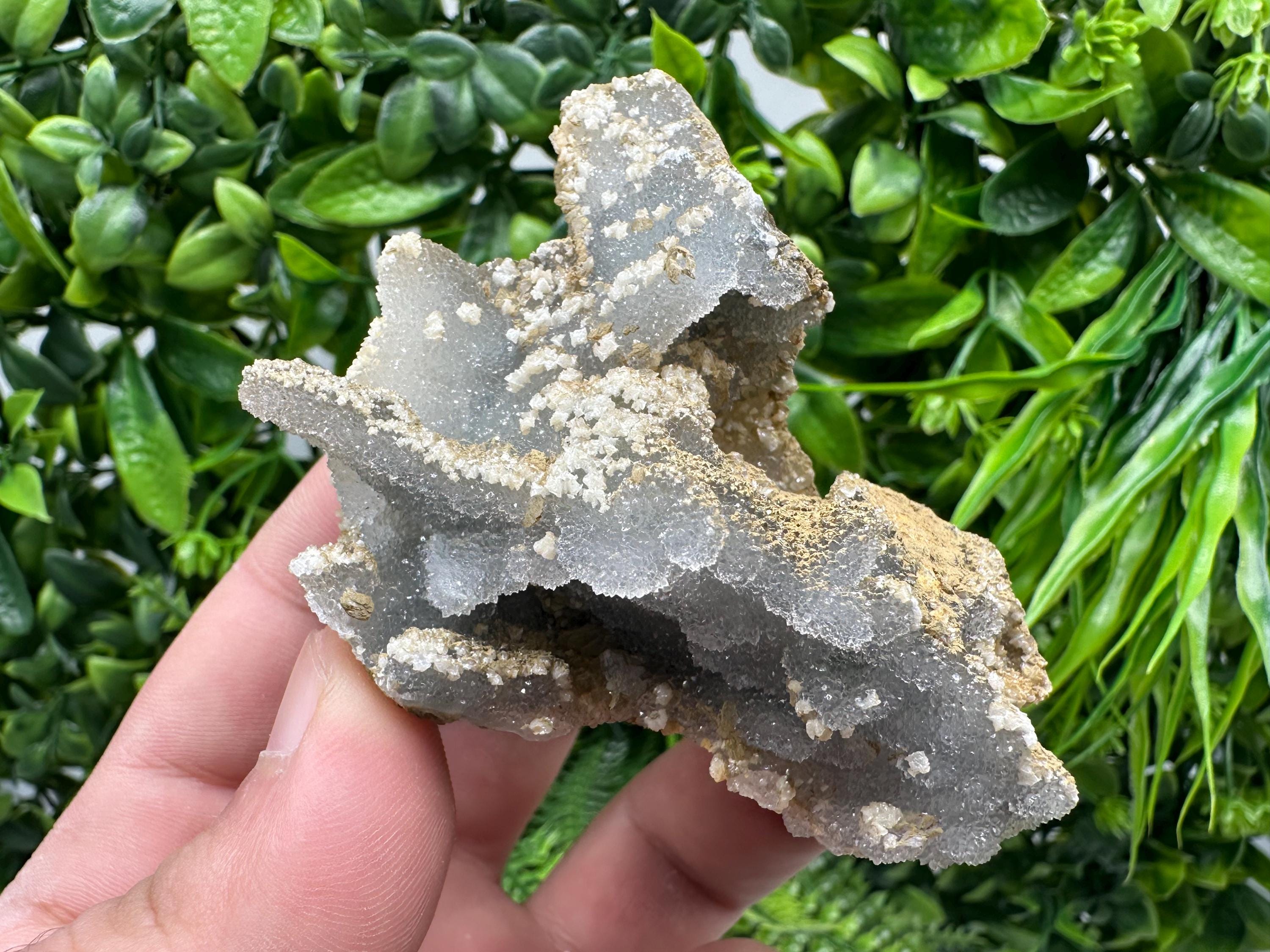 Blue Chalcedony Quartz with Chlorite Inclusions: Krushev Dol Mine Crystal