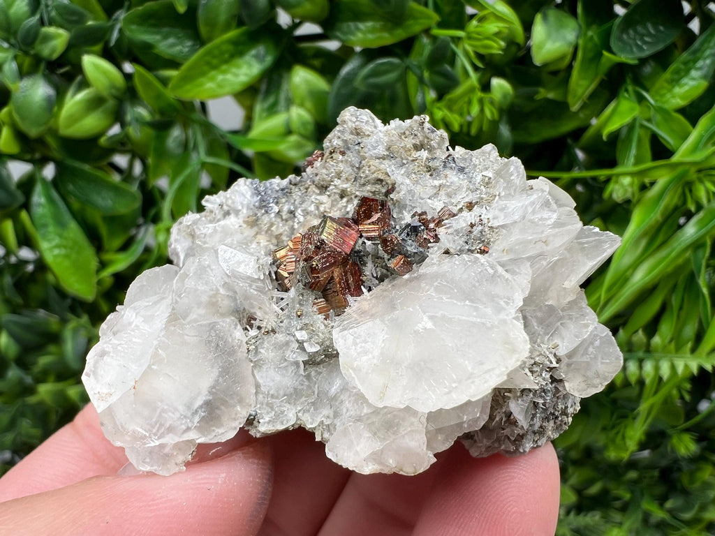 Wonderful Red Pyrite,Calcite on Quartz from Borieva mine,Madan,Bulgaria,natural,collectible mineral specimen,home decor stone,gift minerals