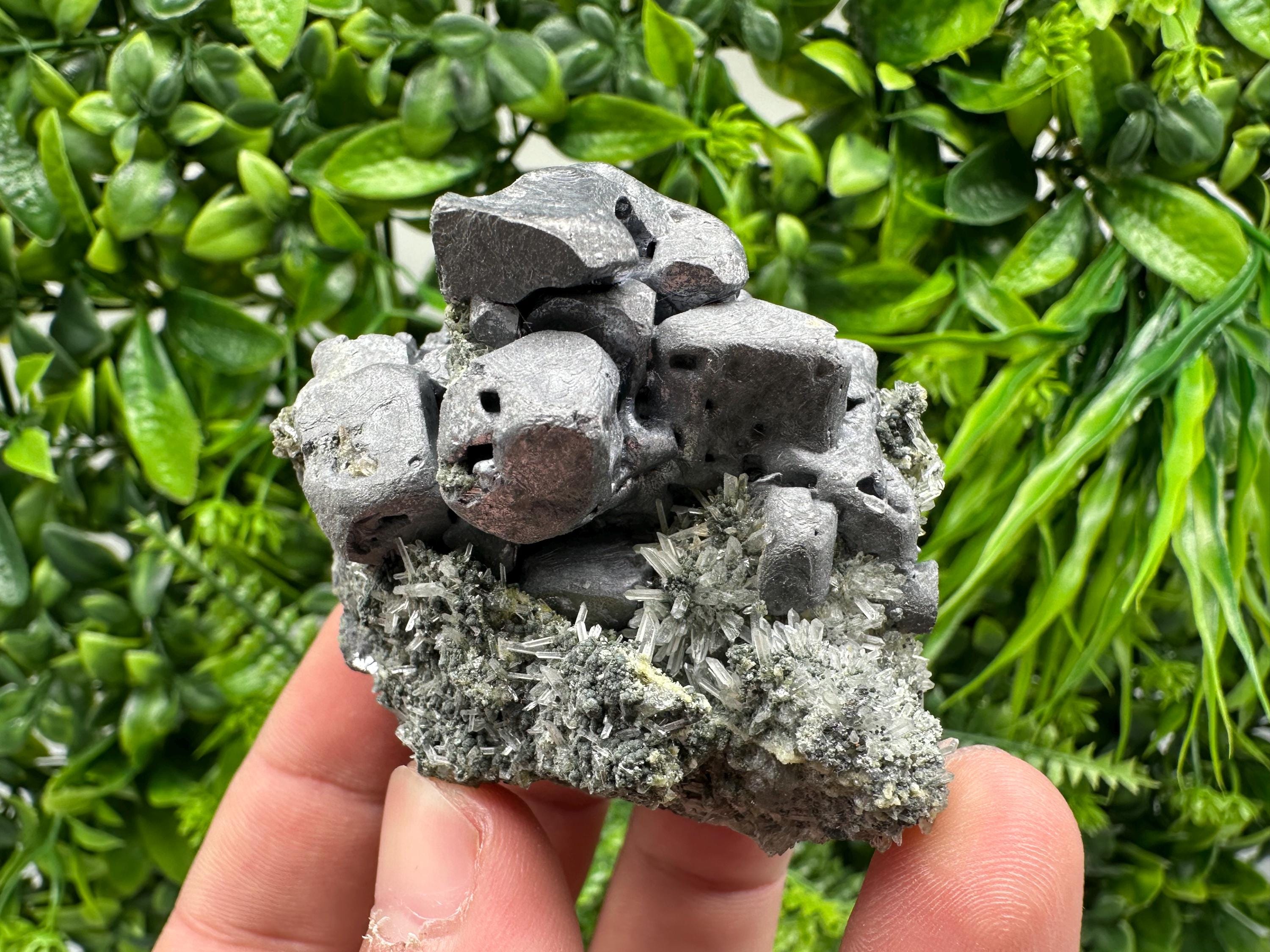 Wonderful shiny Galena on Quartz from Borieva mine,Bulgaria natural mineral,collection specimen,rare ceystal,gift,home decor stone,collect