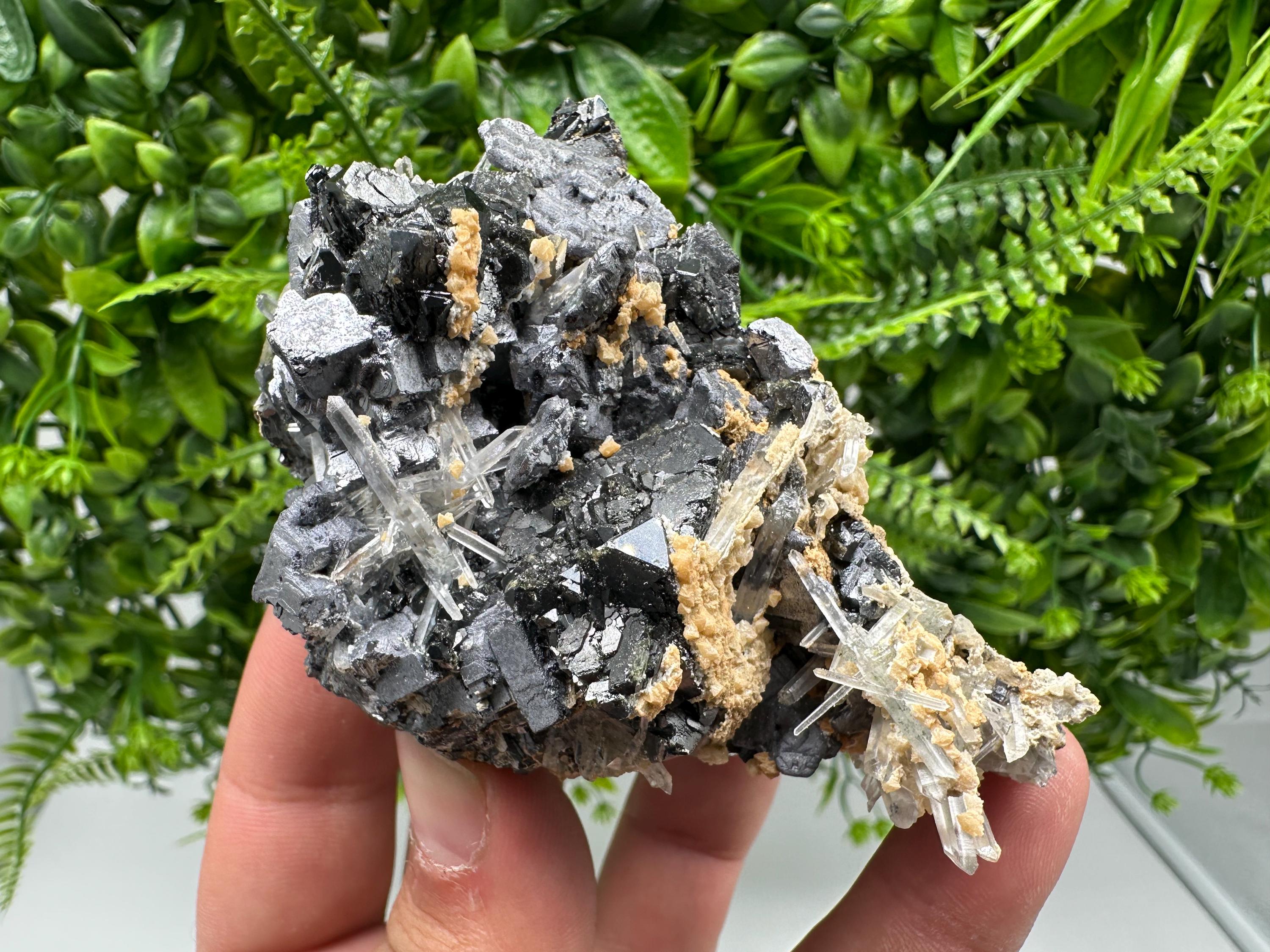 Amazing Galena spinel law on Quartz whit Siderite,from Krushev dol mine,Bulgaria,natural,collection mineral specimen,home decor crystal,souv