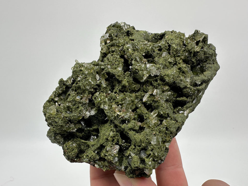Sparkly Green Epidote with Quartz Crystals - Eastern Anatolian Mineral Decor