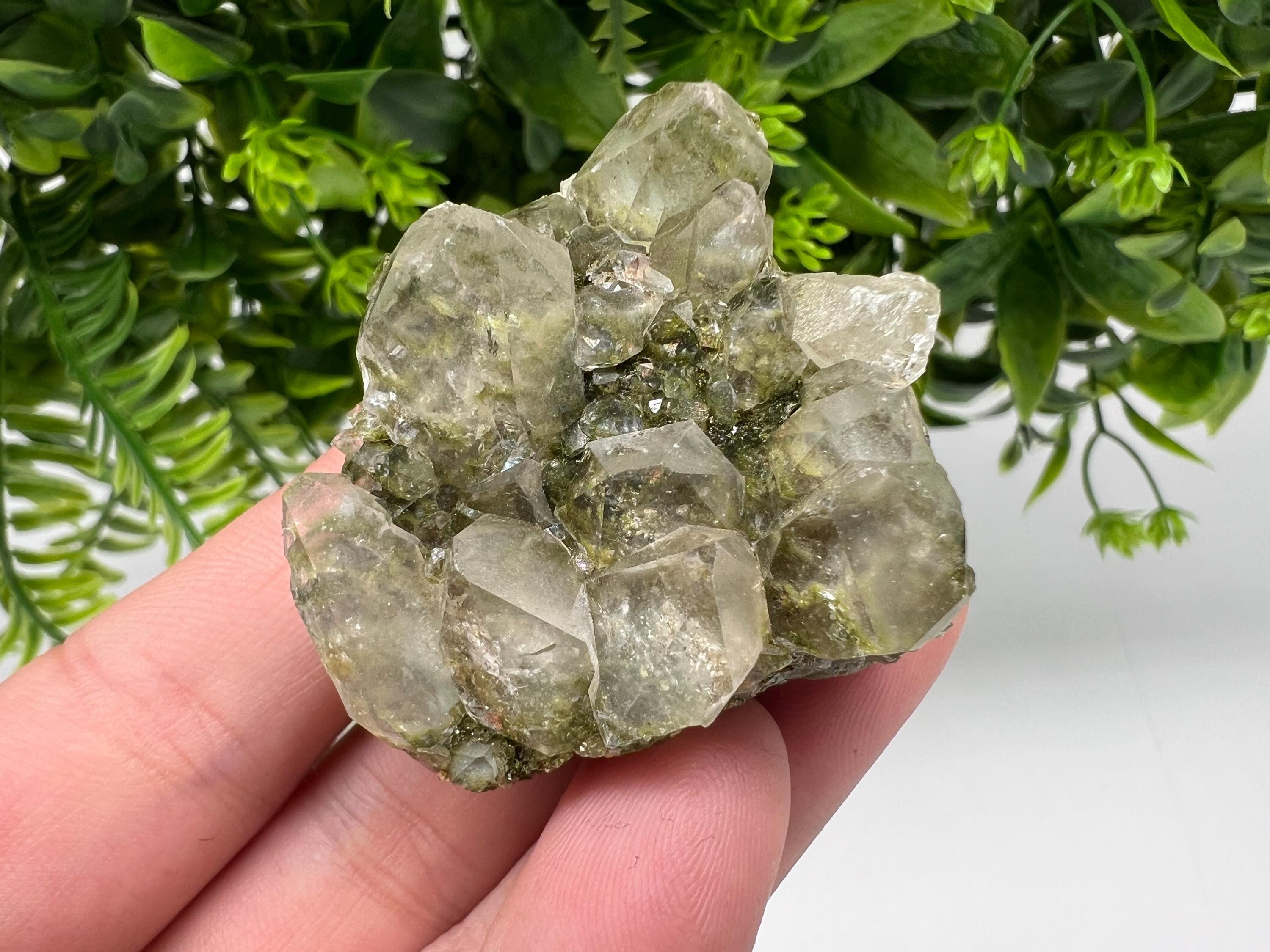 Sparkly Green Epidote with Quartz Crystals – Eastern Anatolian Mineral