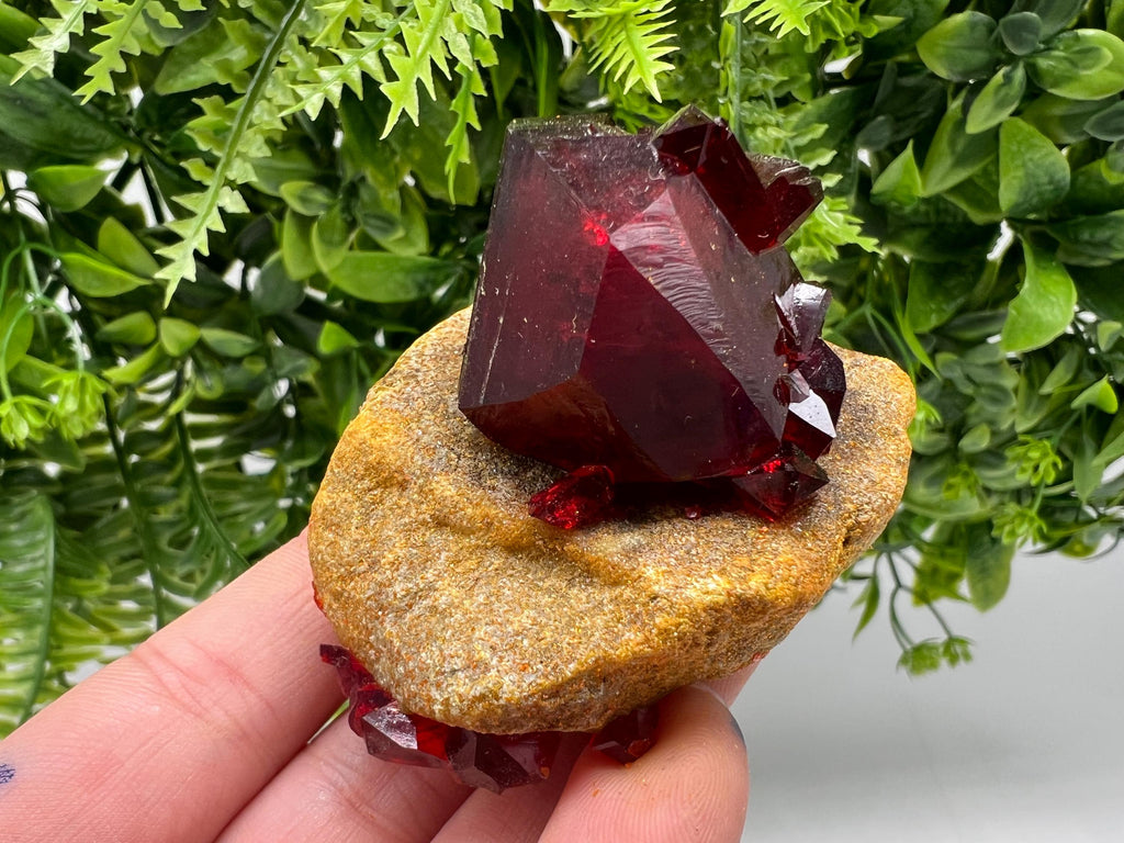 XXL Lab Grown Pruskite Ruby Crystal on Matrix