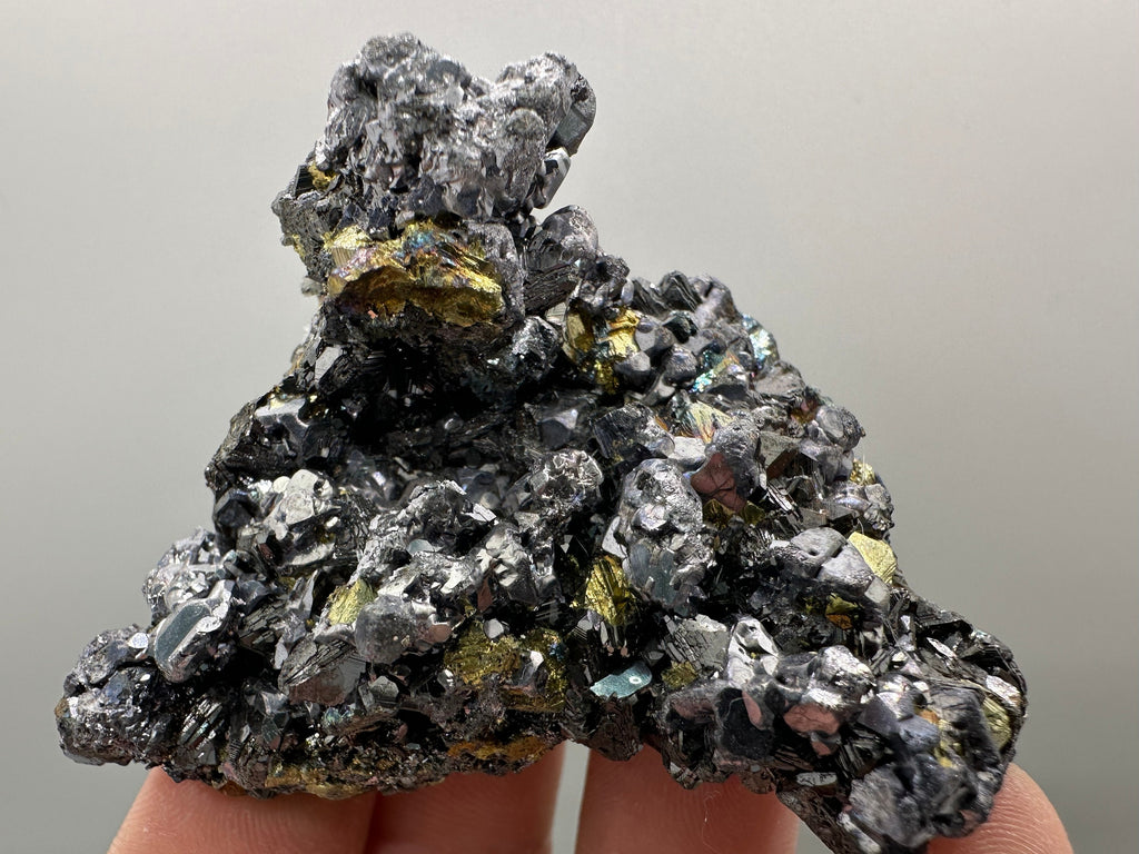 Skeletal Galena with Chalcopyrite and Sphalerite: Borieva Bulgaria Mineral Decor (6.5/5/4 cm)
