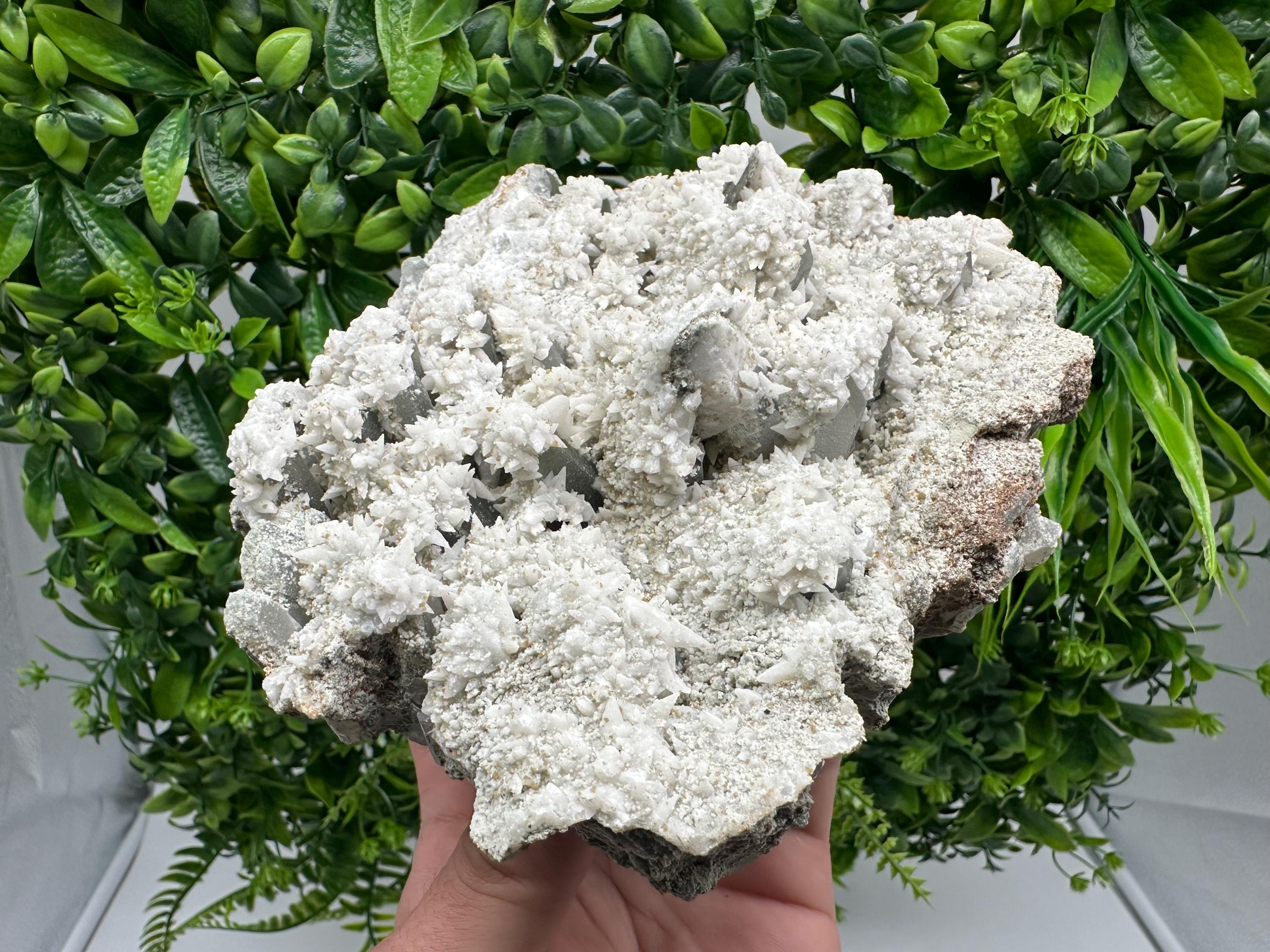 Quartz Cluster with Rhodochrosite, Calcite & Chlorite Inclusions