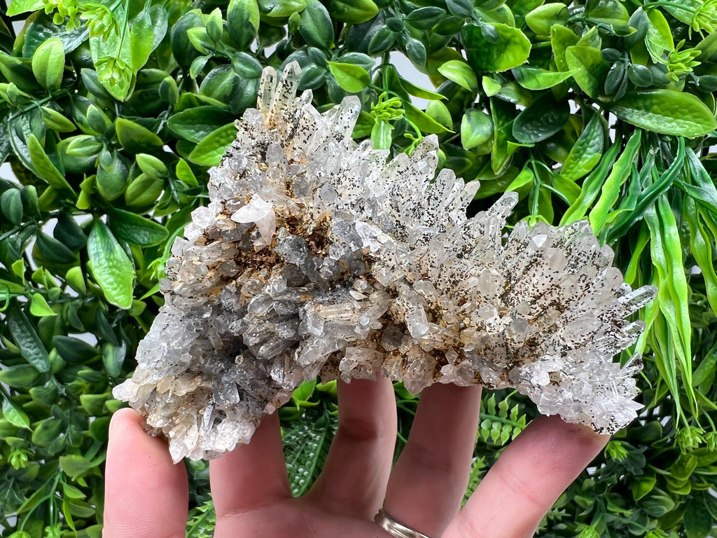 Quartz whit Brown Rhodochrosite from Djurcovo mine,Bulgaria,Quartz,Rhodochrosite cluster,natural mineral,collection crystal,mineral specimen