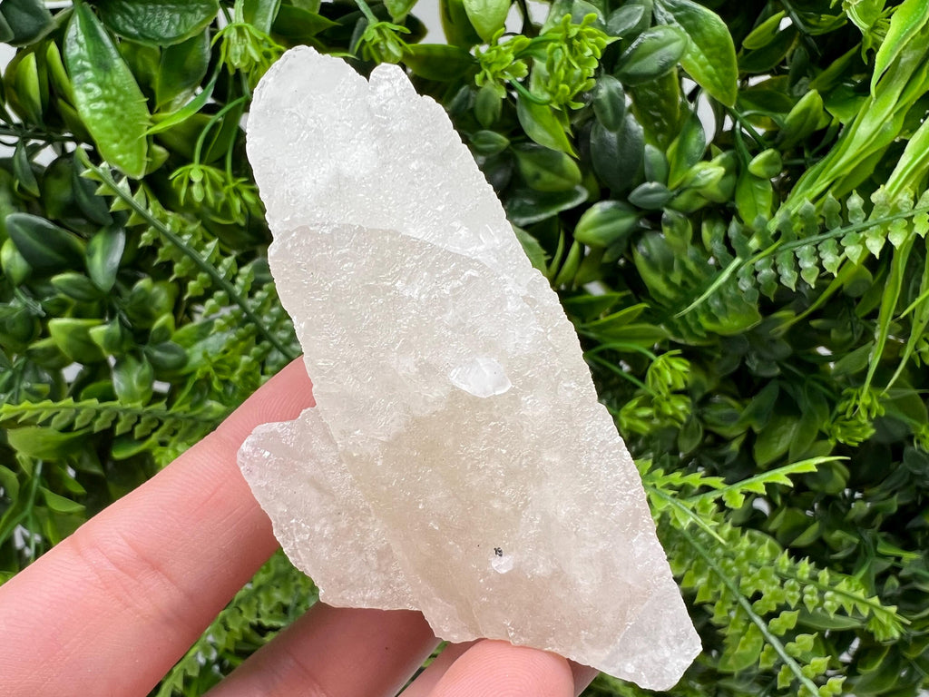 Calcite on Green Quartz: Djurcovo Mine, Bulgaria Healing Crystal