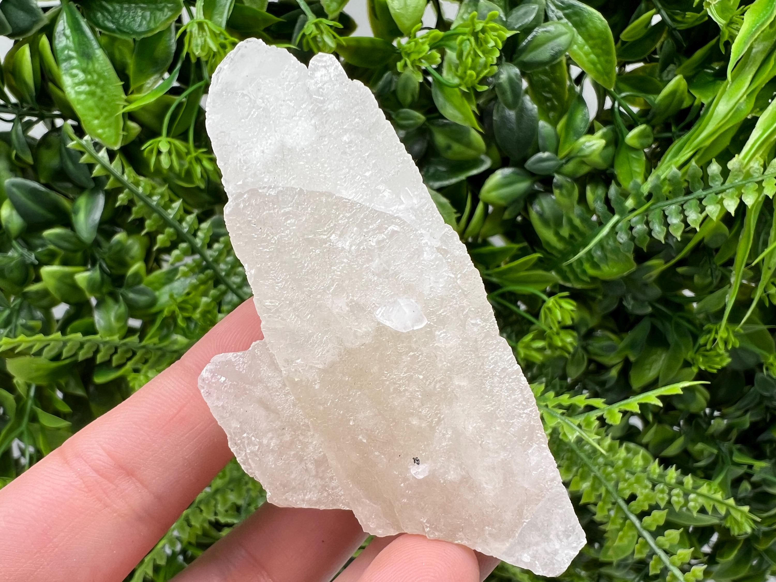 Calcite on Green Quartz: Djurcovo Mine, Bulgaria Healing Crystal