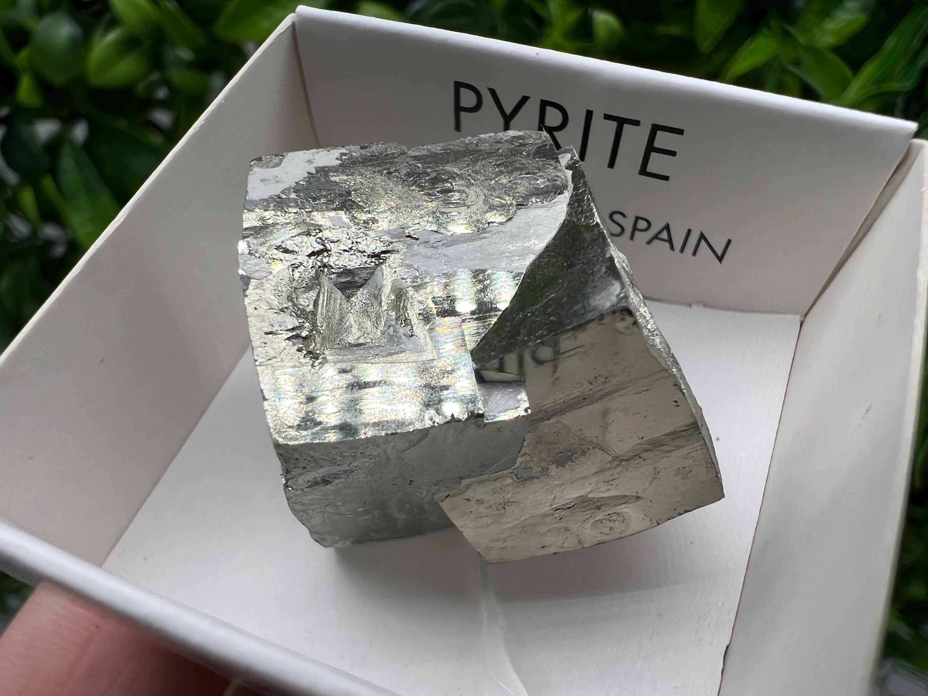 Navajun Pyrite Cube: Interjoined Gold Mineral Specimen, La Rioja Spain