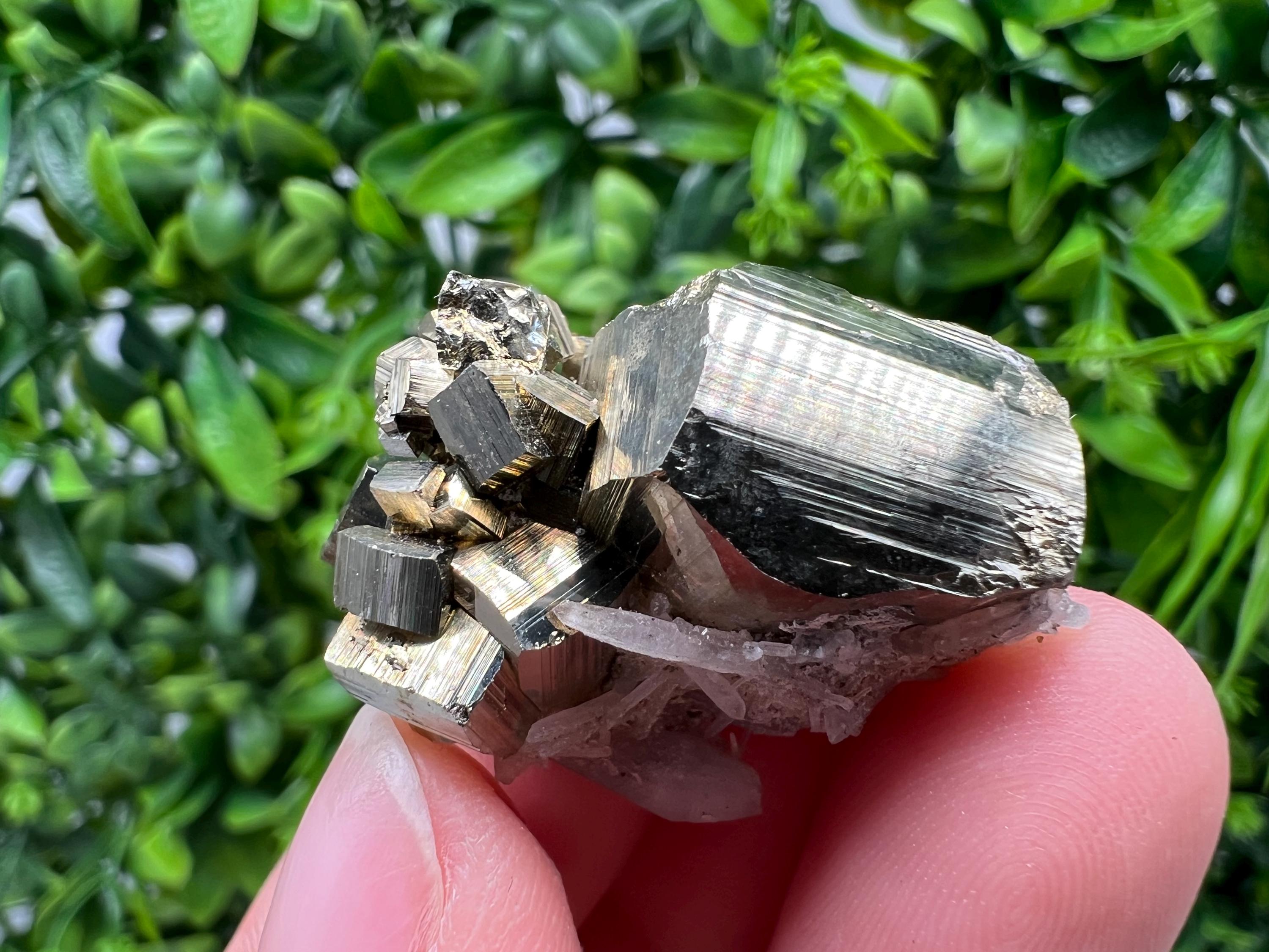 Wonderful Rainbow Pyrite whit Calcite,natural minerals souvenir Crystal,collection stone,rare minerals,home decor,Borieva Bulgaria