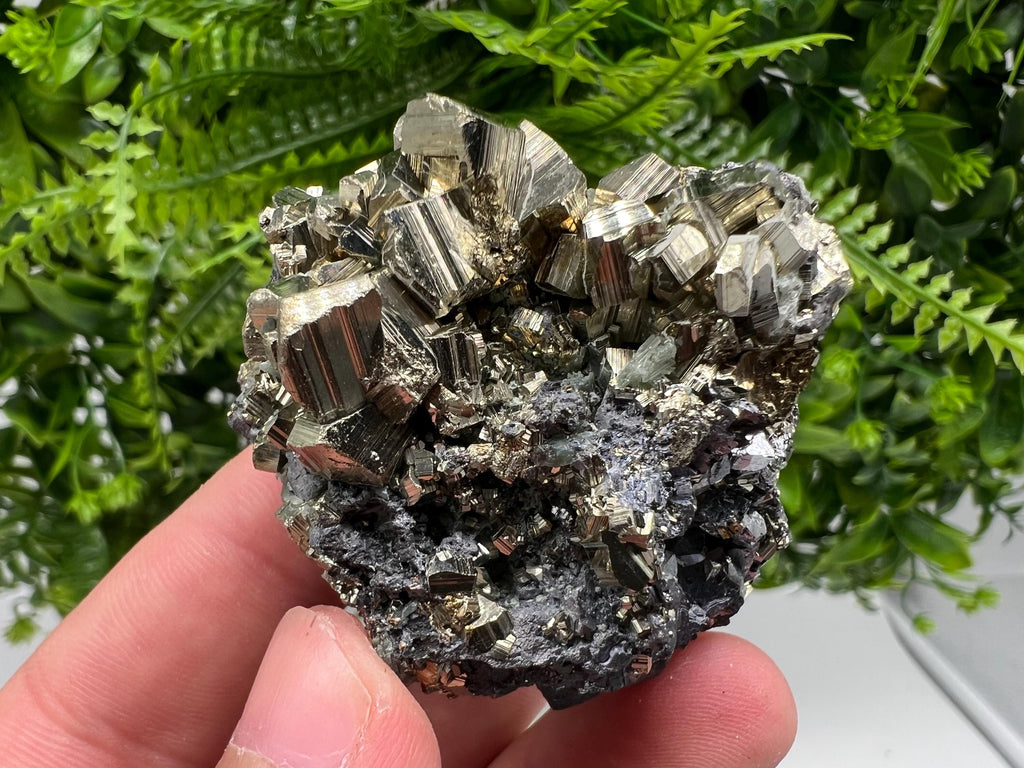 Pyrite on Quartz with Sphalerite: Borieva Mine Crystal Decor