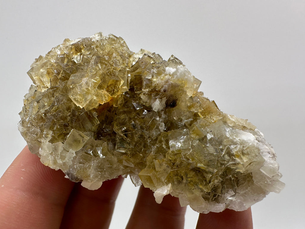 Yellow Fluorite and Calcite Mineral Specimen from Spain