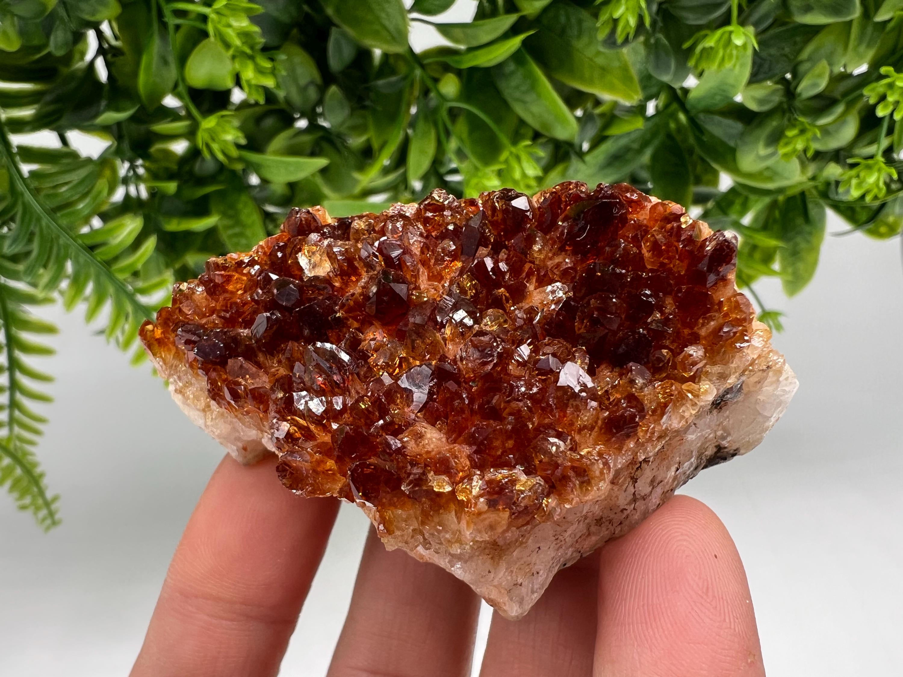 Citrine Crystal with Hematite Inclusions: Natural Phantom Cluster