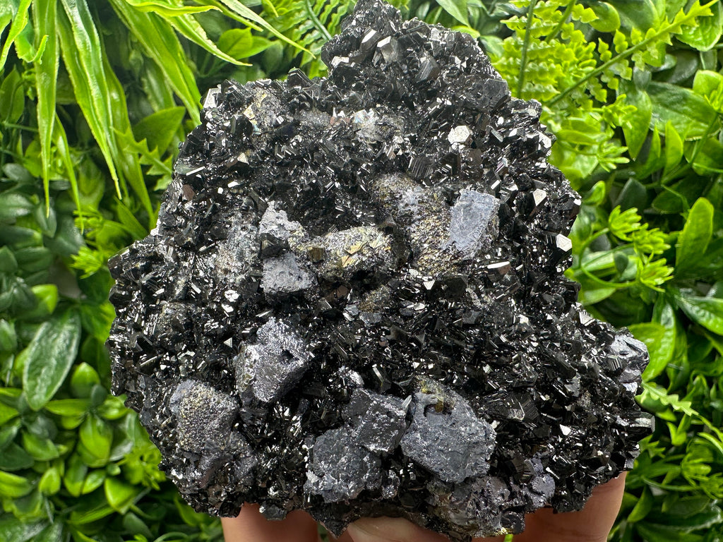 Galena, Pyrite, Chalcopyrite on Sphalerite Mineral Specimen, Bulgaria
