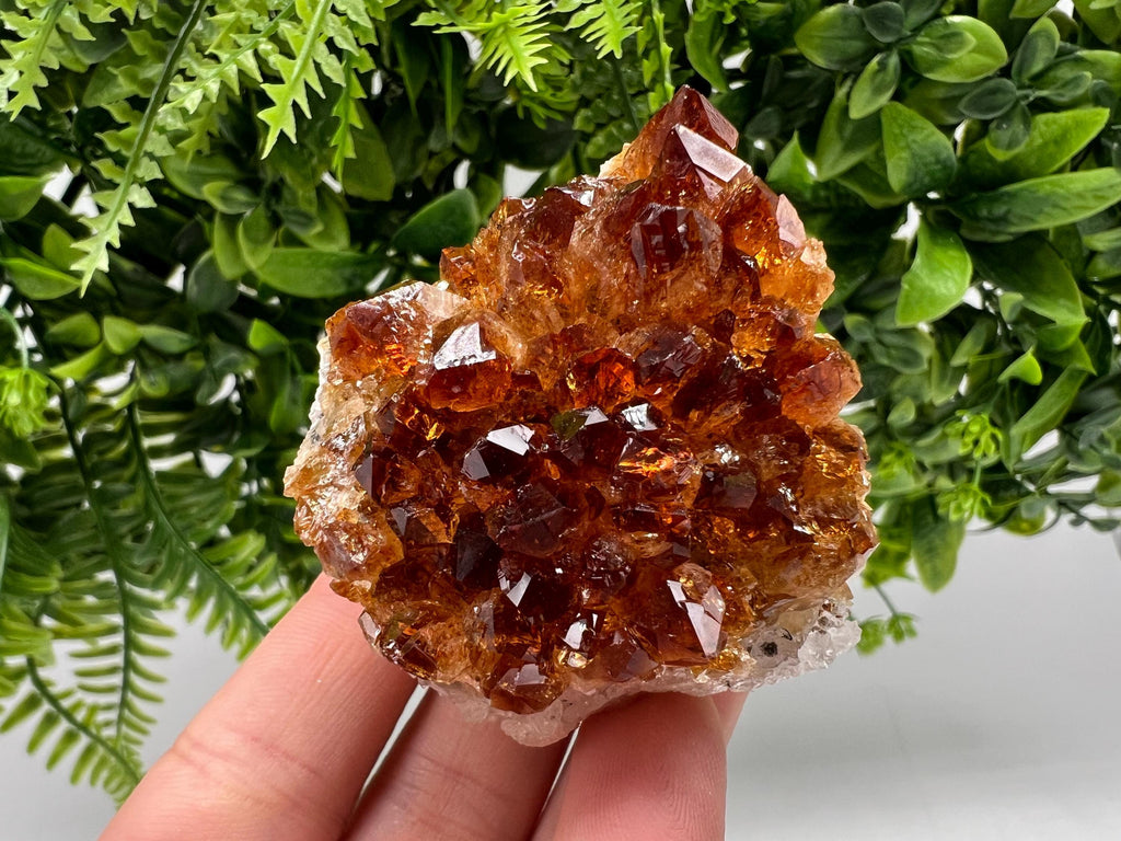 Citrine Crystal with Hematite Inclusions: Natural Phantom Cluster