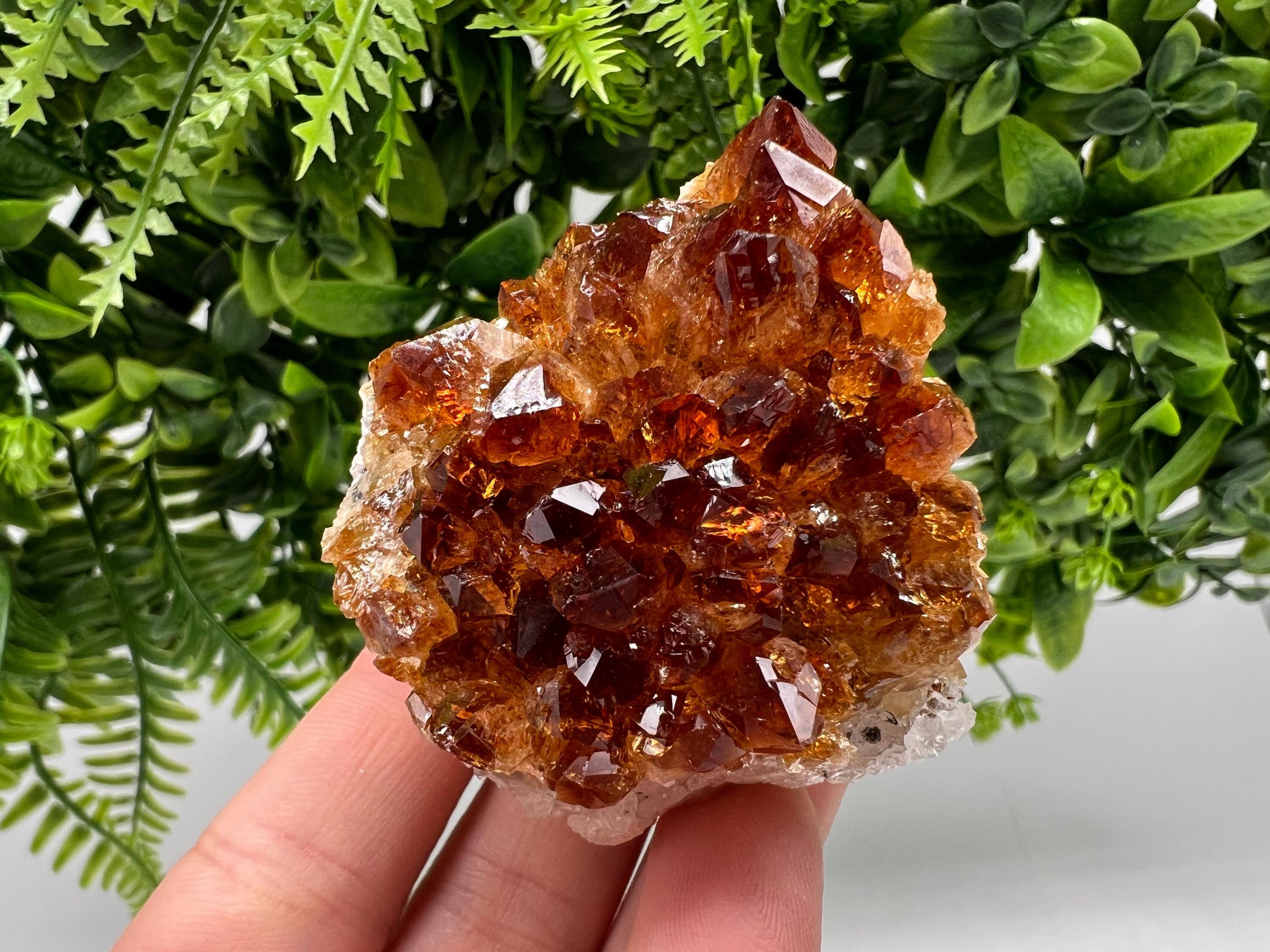 Citrine Crystal with Hematite Inclusions: Natural Phantom Cluster