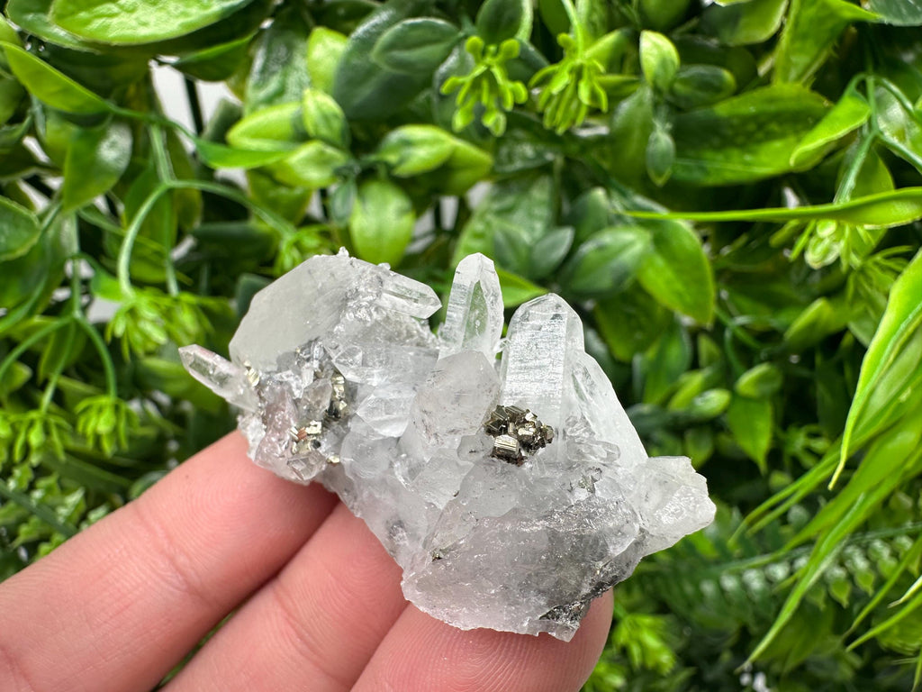 Pyrite on Green Quartz Mineral Specimen, Borieva Mine Bulgaria