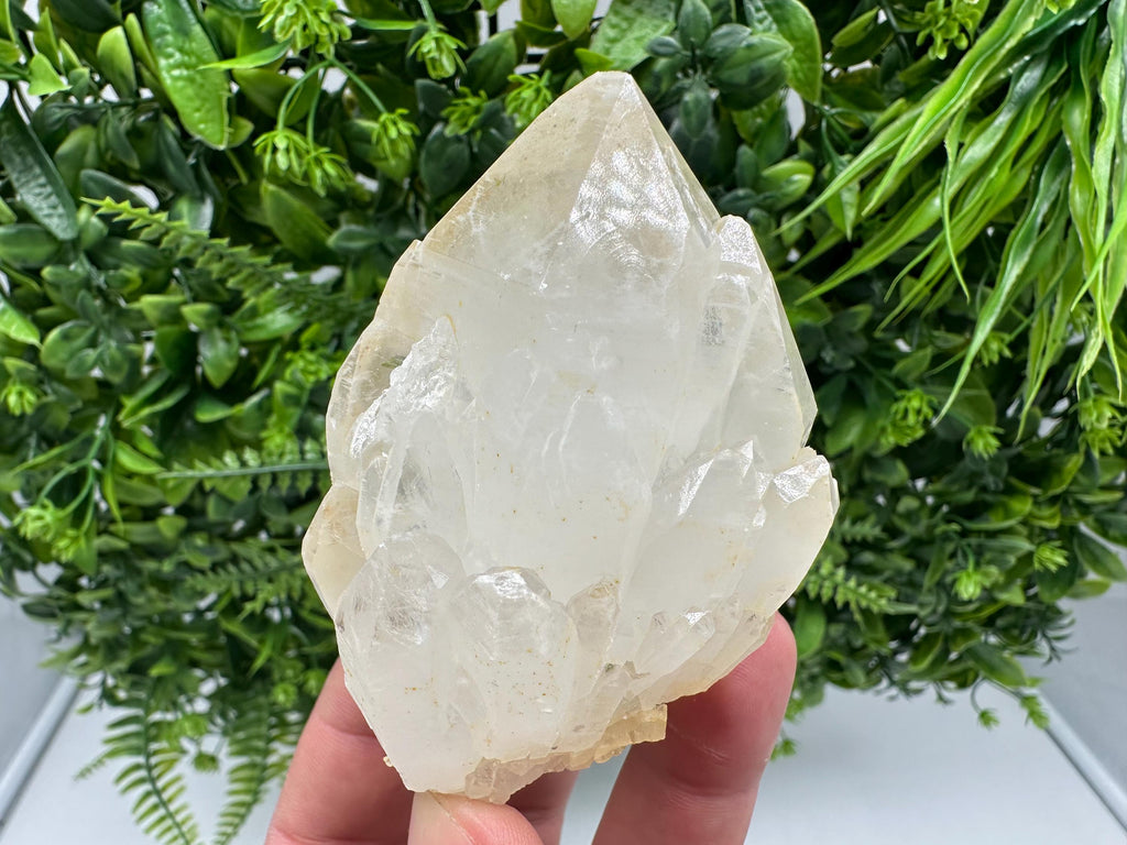 Limonite Quartz Crystal Cluster: Iron Oxide Mineral Specimen