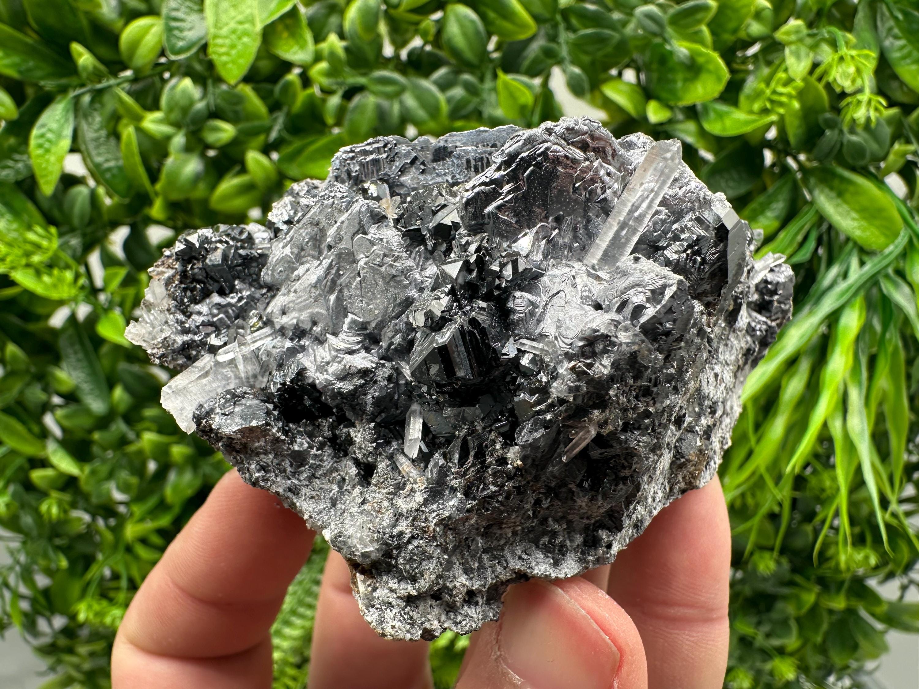 Amazing Galena spinel law on Quartz whit Siderite,from Krushev dol mine,Bulgaria,natural,collection mineral specimen,home decor crystal,souv