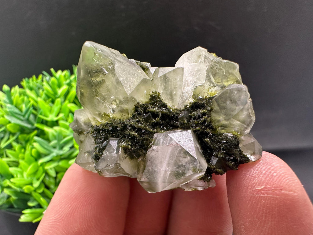 Rare Green Epidote with Quartz Crystals: Eastern Anatolian Decor