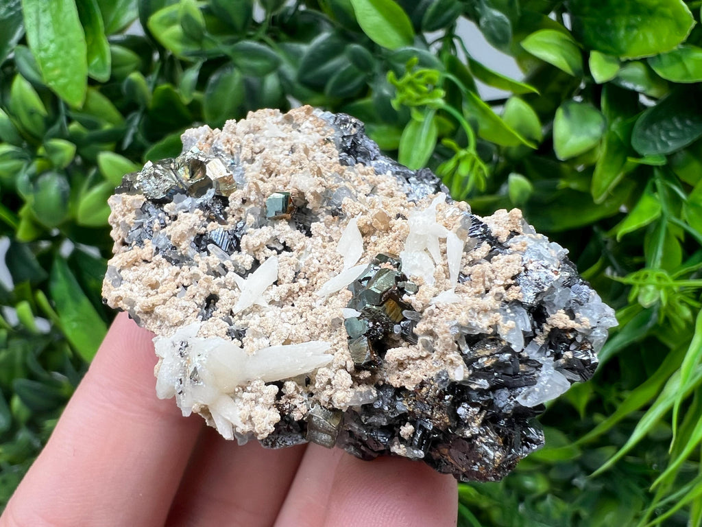 Rainbow Pyrite Calcite Specimen: Rare Madan Bulgaria Mineral