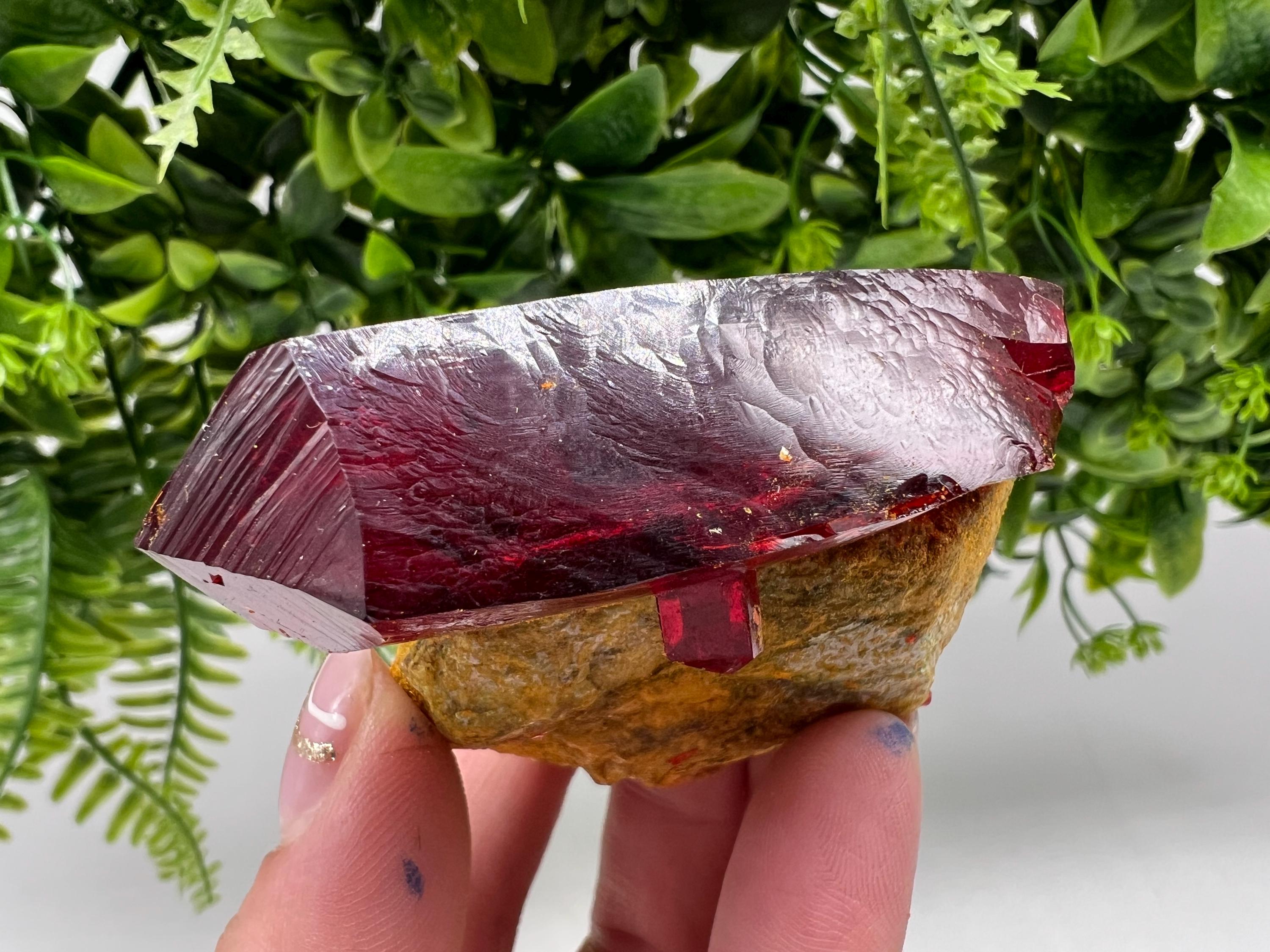 XXL Laboratory Pruskite Ruby Crystal on Matrix