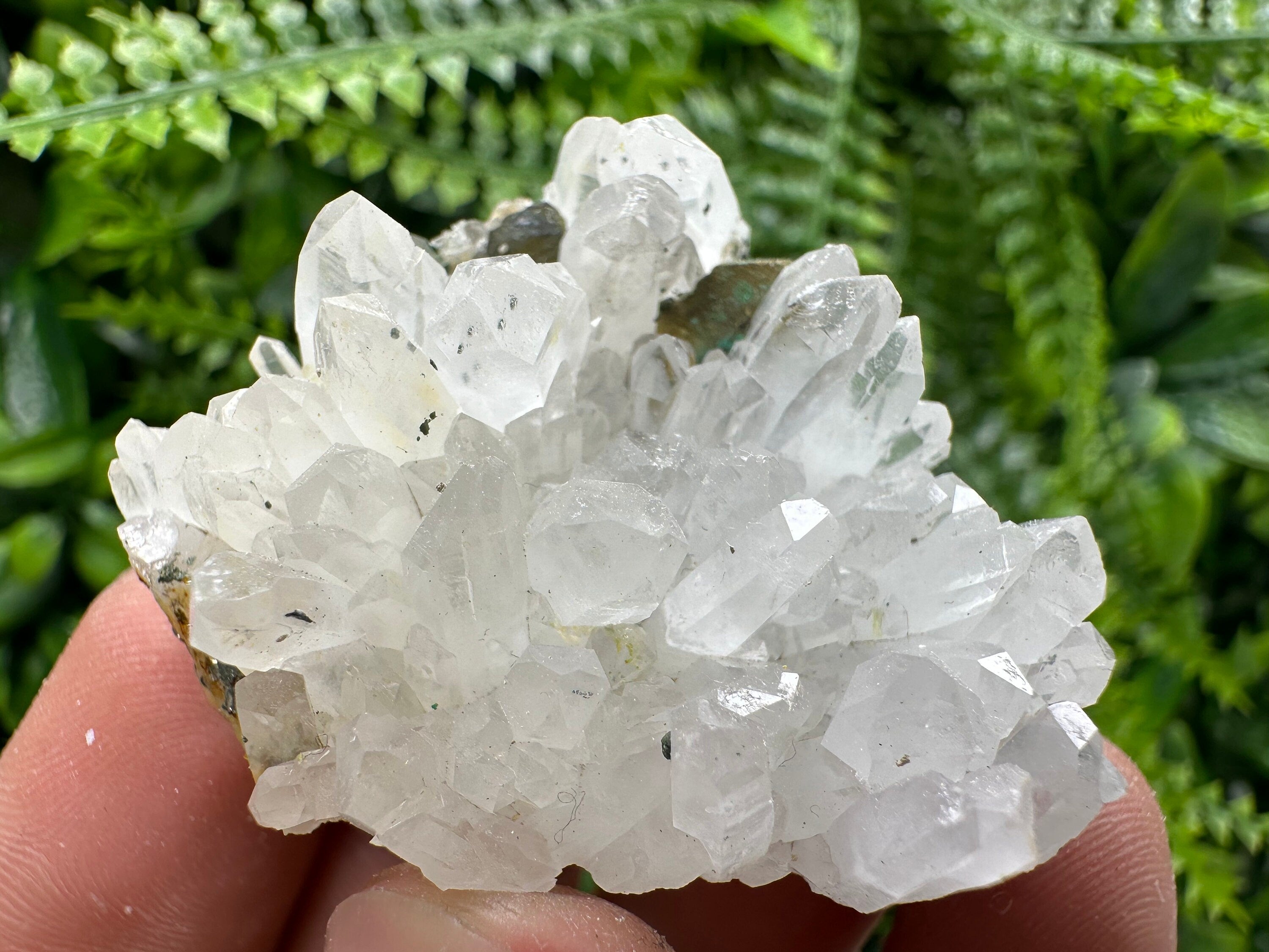 Transparent Quartz with Chalcopyrite, Djurcovo Mine, Bulgaria