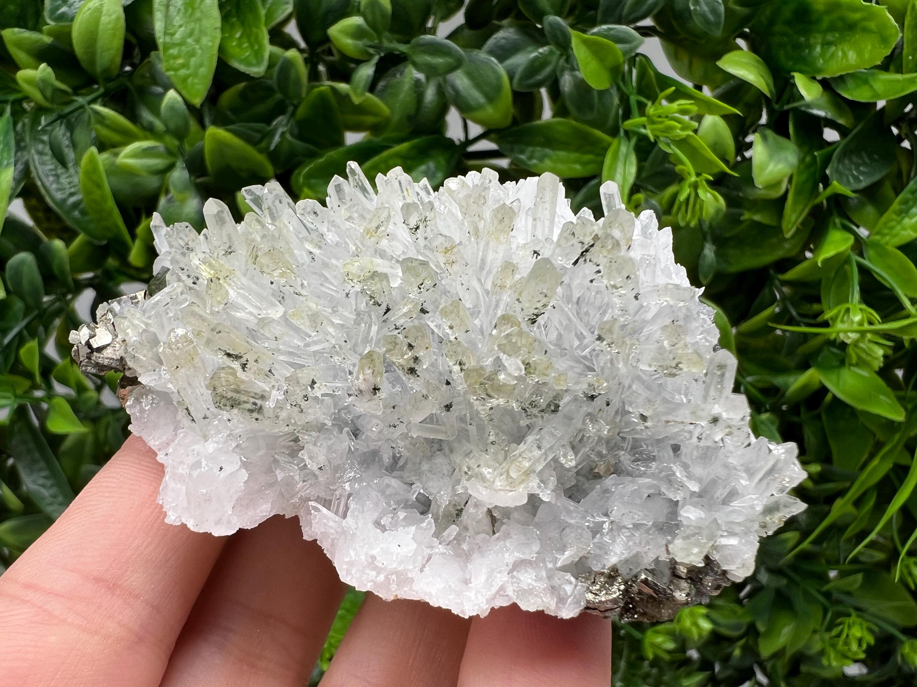 Lovely specimen Green Quartz inclusions Chlorite and Sphalerite/ Natural minerals/ Souvenir crystal gift minerals famous 9th September/Madan