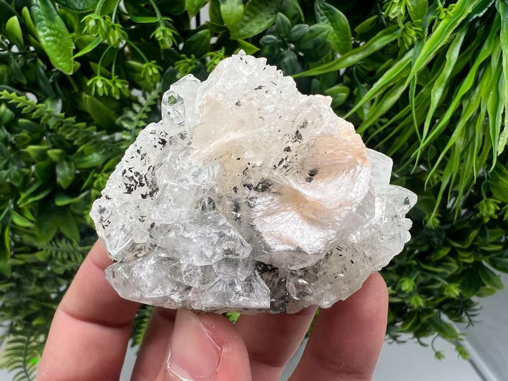 Apophyllite Stilbite on Chalcedony, Natural Mineral Specimen, India