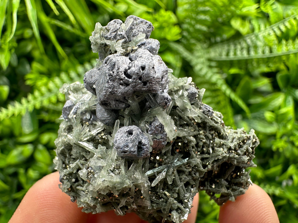 Galena Pyrite on Quartz: Borieva Mine Mineral Decor Stone