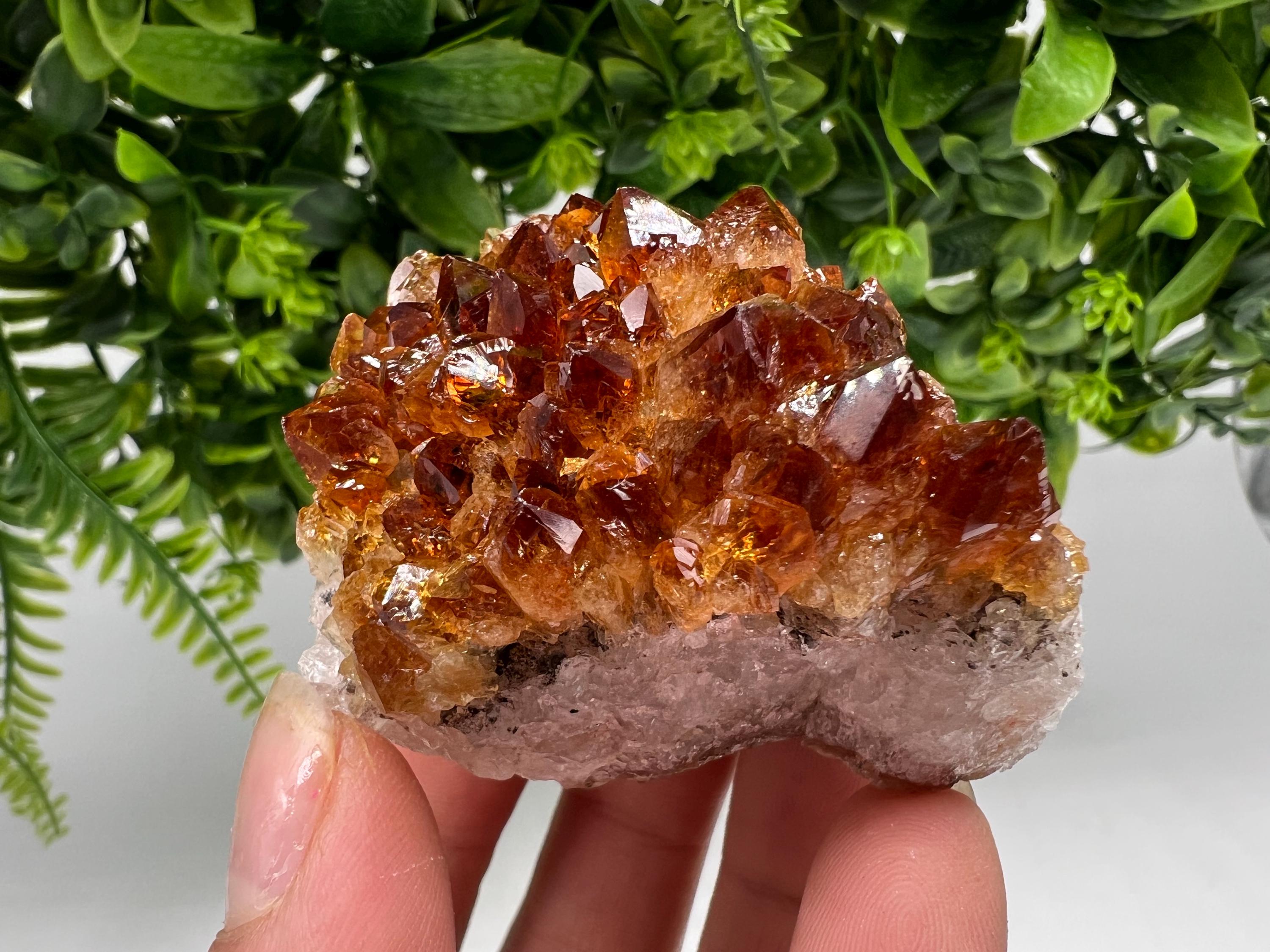 Citrine Crystal with Hematite Inclusions: Natural Phantom Cluster