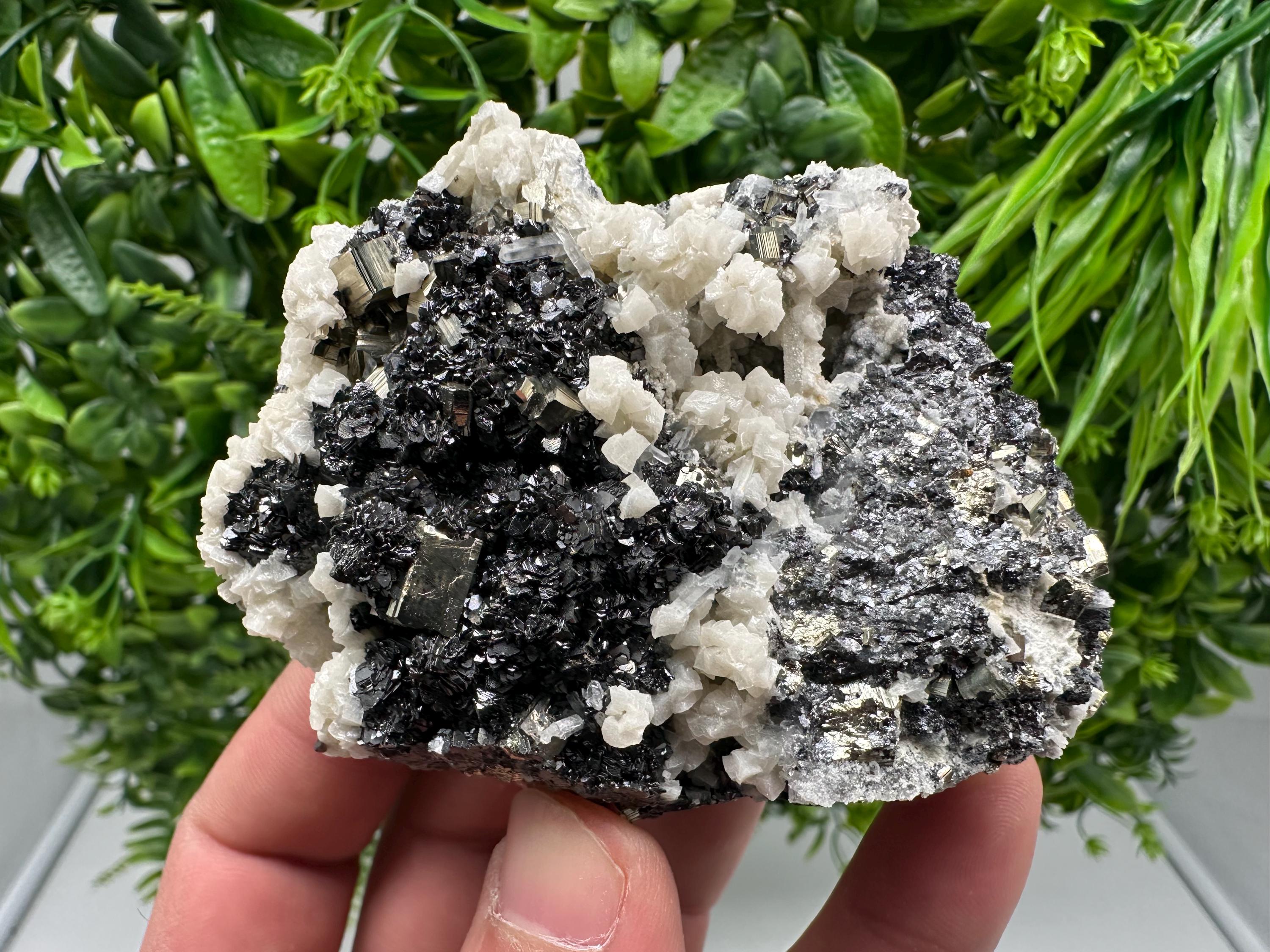Quartz Calcite Sphalerite Mineral Specimen: Madan Bulgaria Home Decor Stone