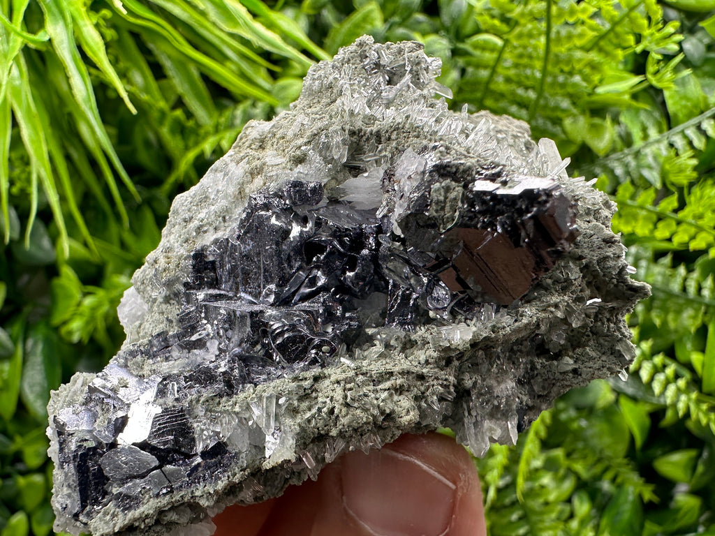 Galena Sphalerite on Quartz, Borieva Mine Mineral Specimen