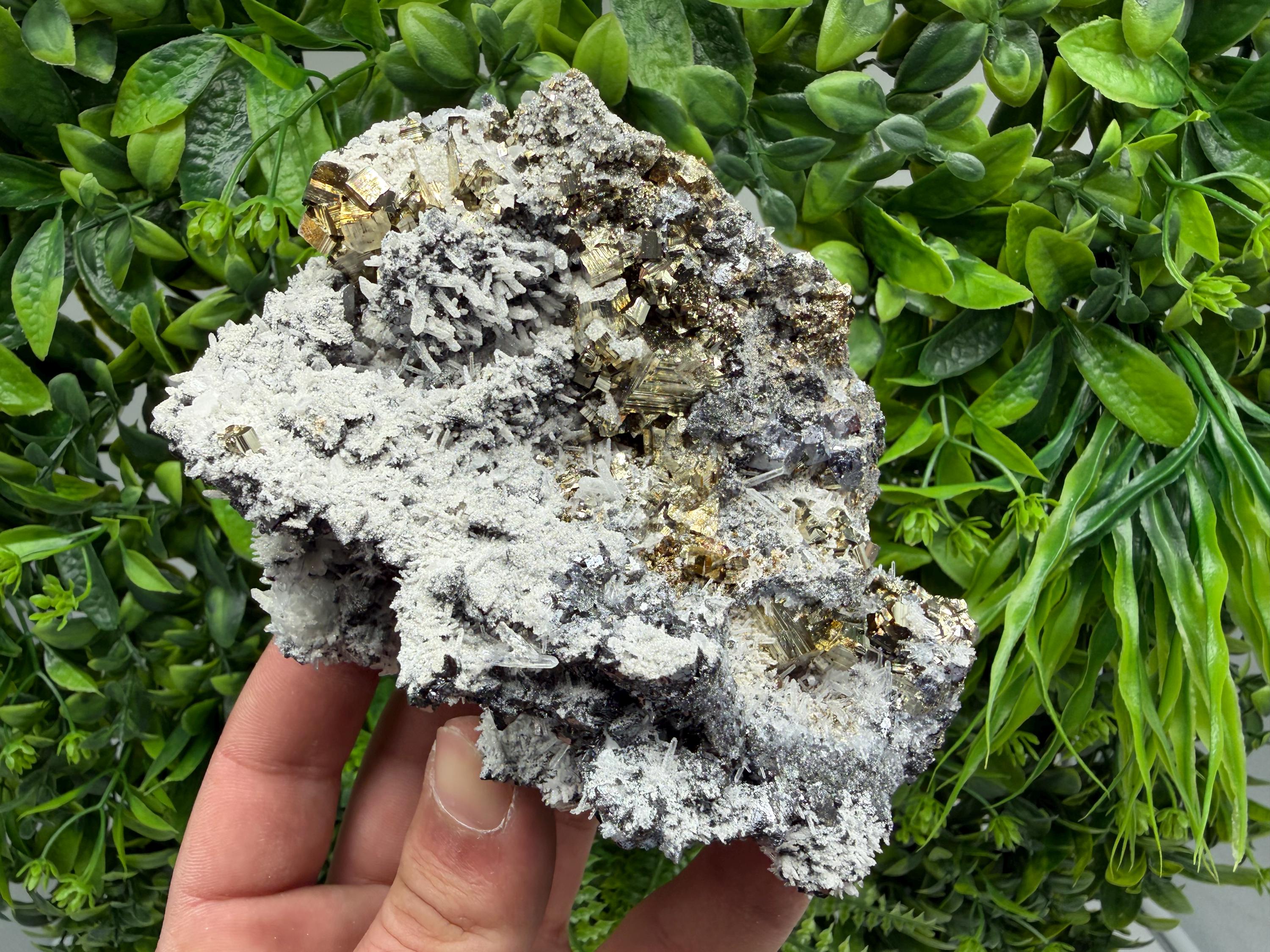 Pyrite Sphalerite Quartz  Mineral Specimen, Krushev dol Mine