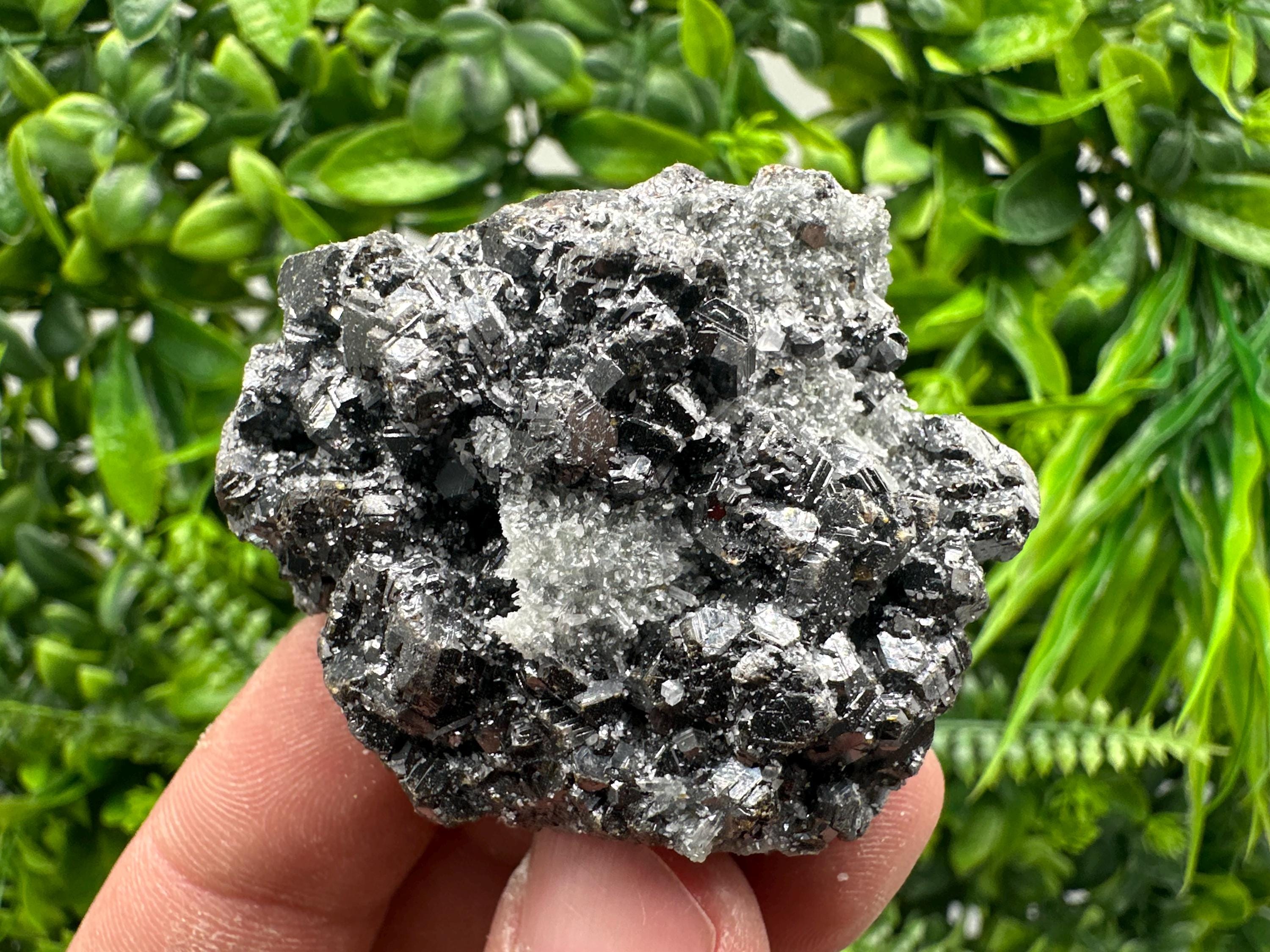 Sphalerite on Green Quartz, Madan Bulgaria Mineral Specimen