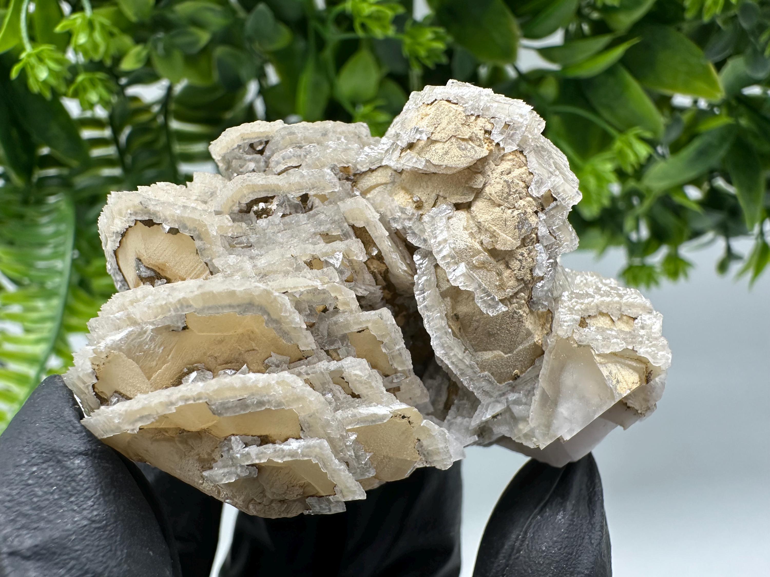Calcite on Quartz,Chlorite from Borieva mine,Madan,Bulgaria,mineral specimen,collected crystal,geological minerals,collecting crystal