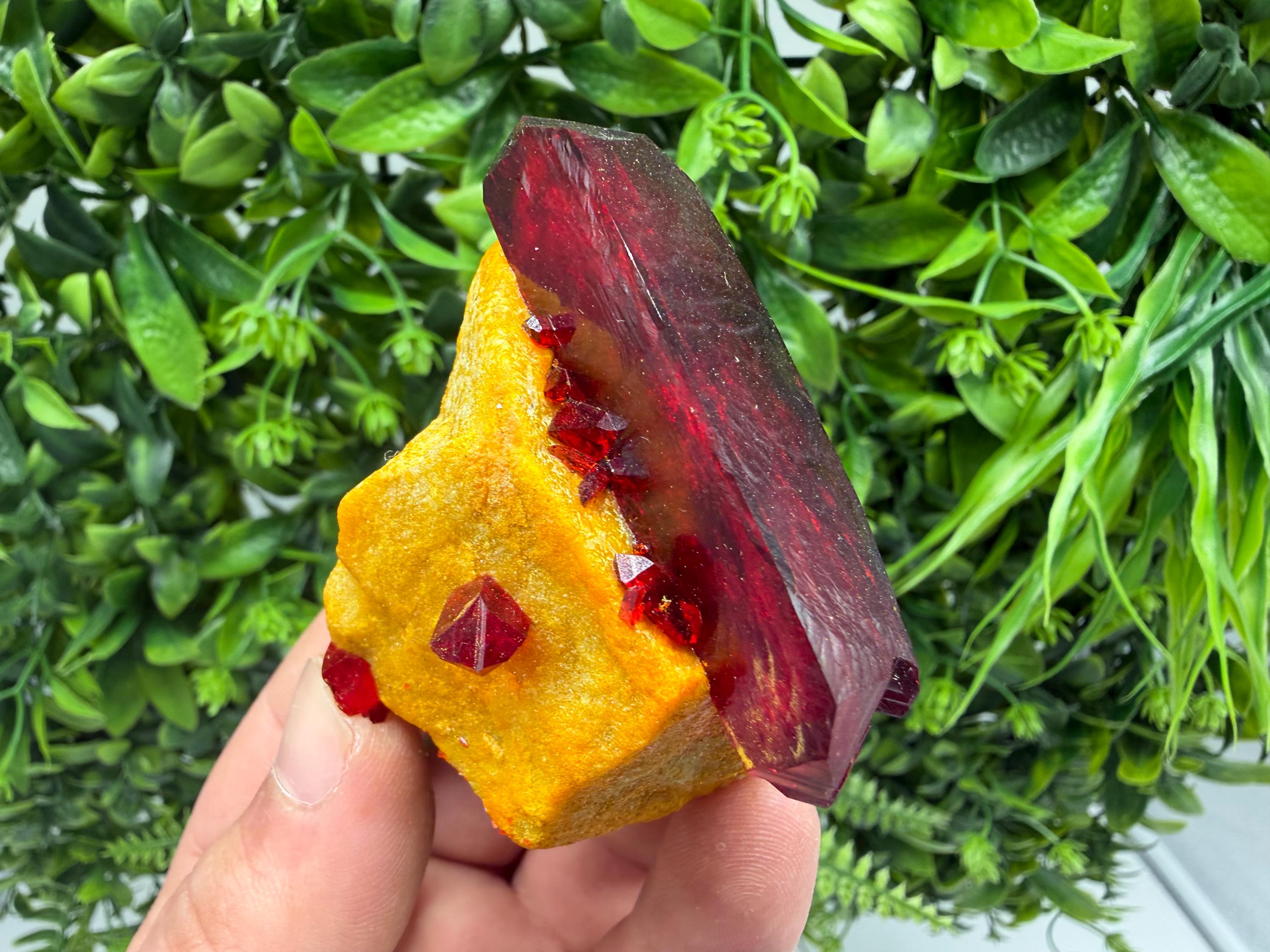 XXL Laboratory Pruskite Ruby Crystal on Matrix