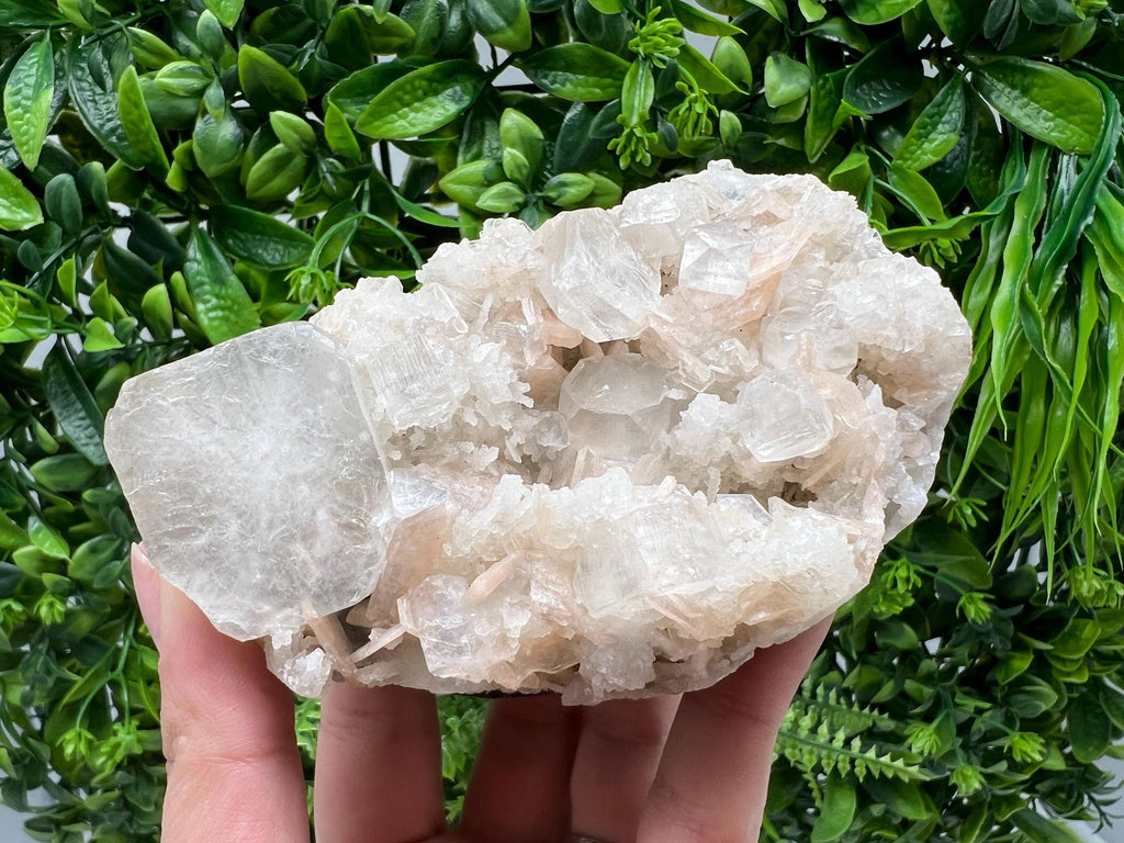Apophyllite Stilbite on Chalcedony, Natural Mineral Specimen, India