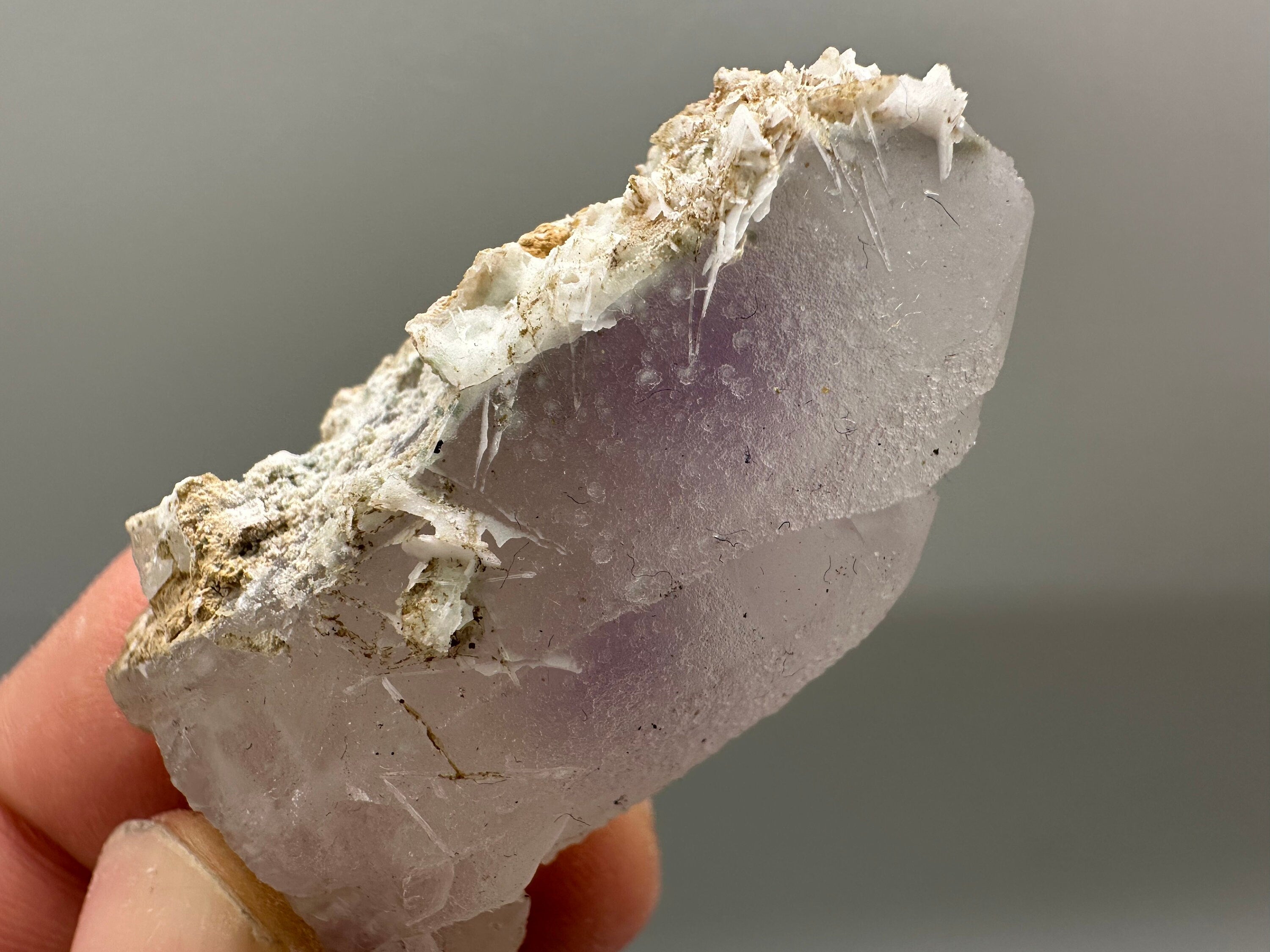 Amethyst Phantom Quartz with Chalcedony and Chlorite Inclusions