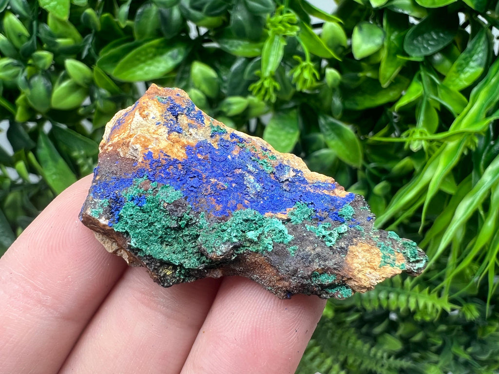 Azurite Malachite Mineral Specimen: Moroccan Blue Green Crystal, Home Decor