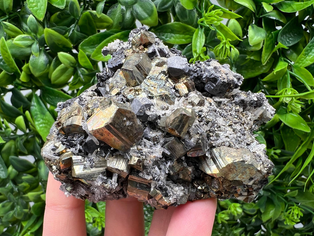 Stunning Pyrite on Quartz,Calcite from Borieva mine,Madan,Bulgaria,natural,collectible mineral specimen,home decor stone,collection crystal