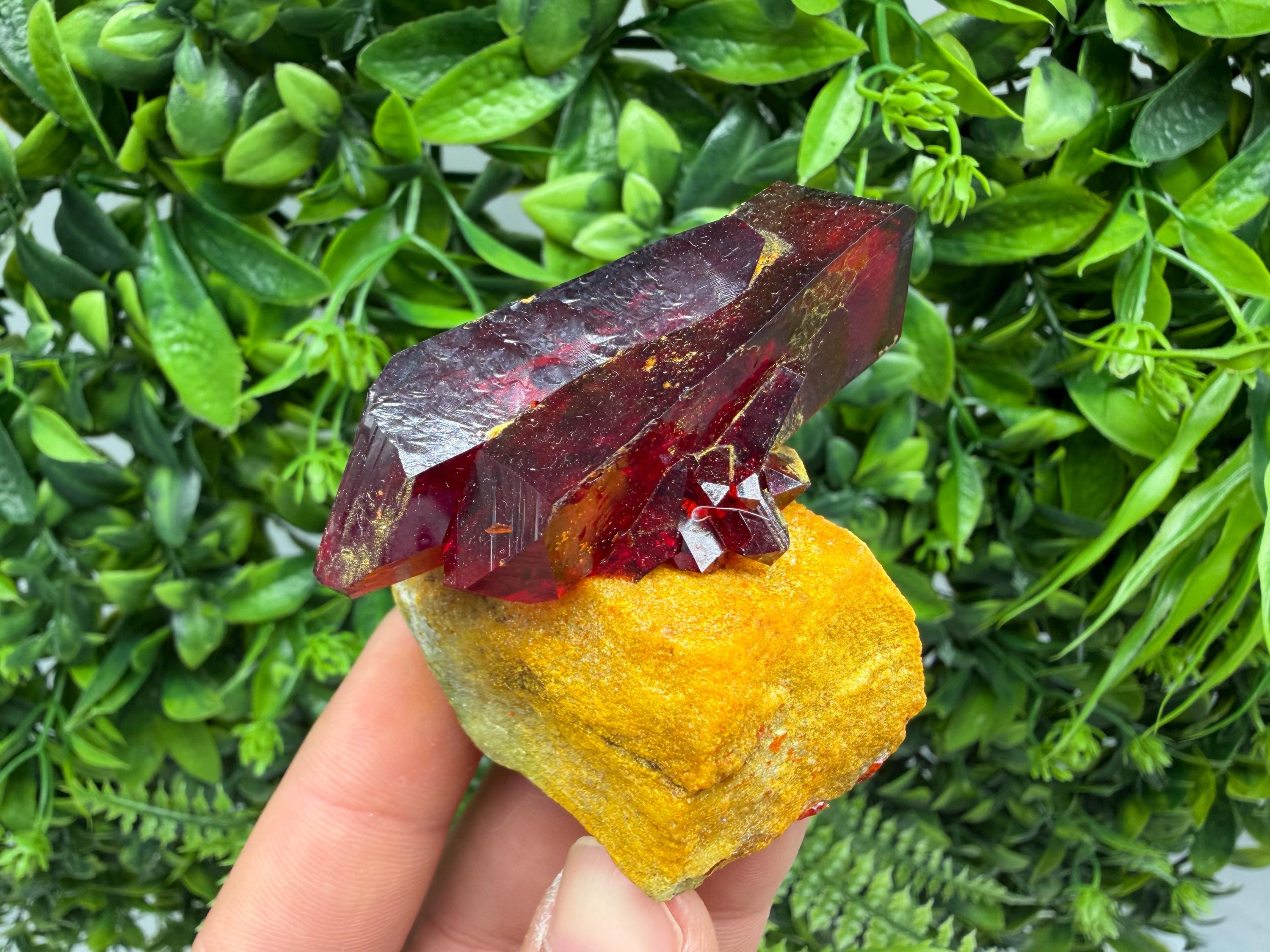 XXL Laboratory Pruskite Ruby Crystal on Matrix