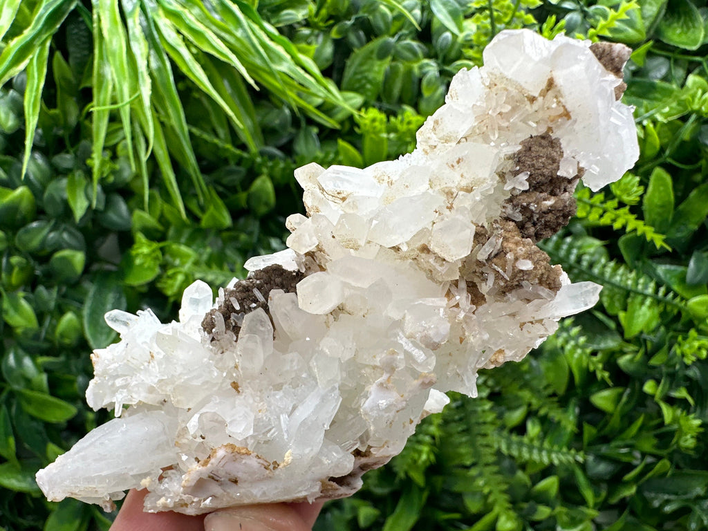Quartz with Chlorite, Rhodochrosite & Siderite: Natural Crystal Stone Decor
