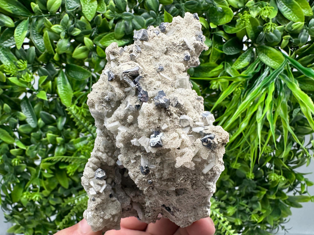 Galena Barite on Chalcedony Mineral Specimen, Bulgaria